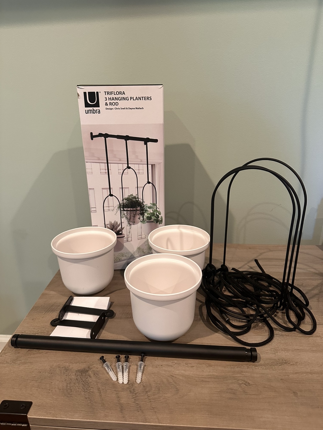 New Umbra Triflora 3 Hanging Planters & Rod - photo 2