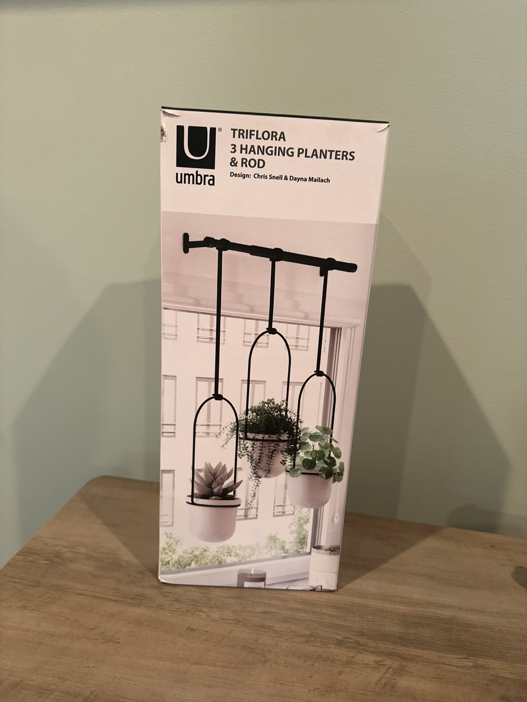 New Umbra Triflora 3 Hanging Planters & Rod