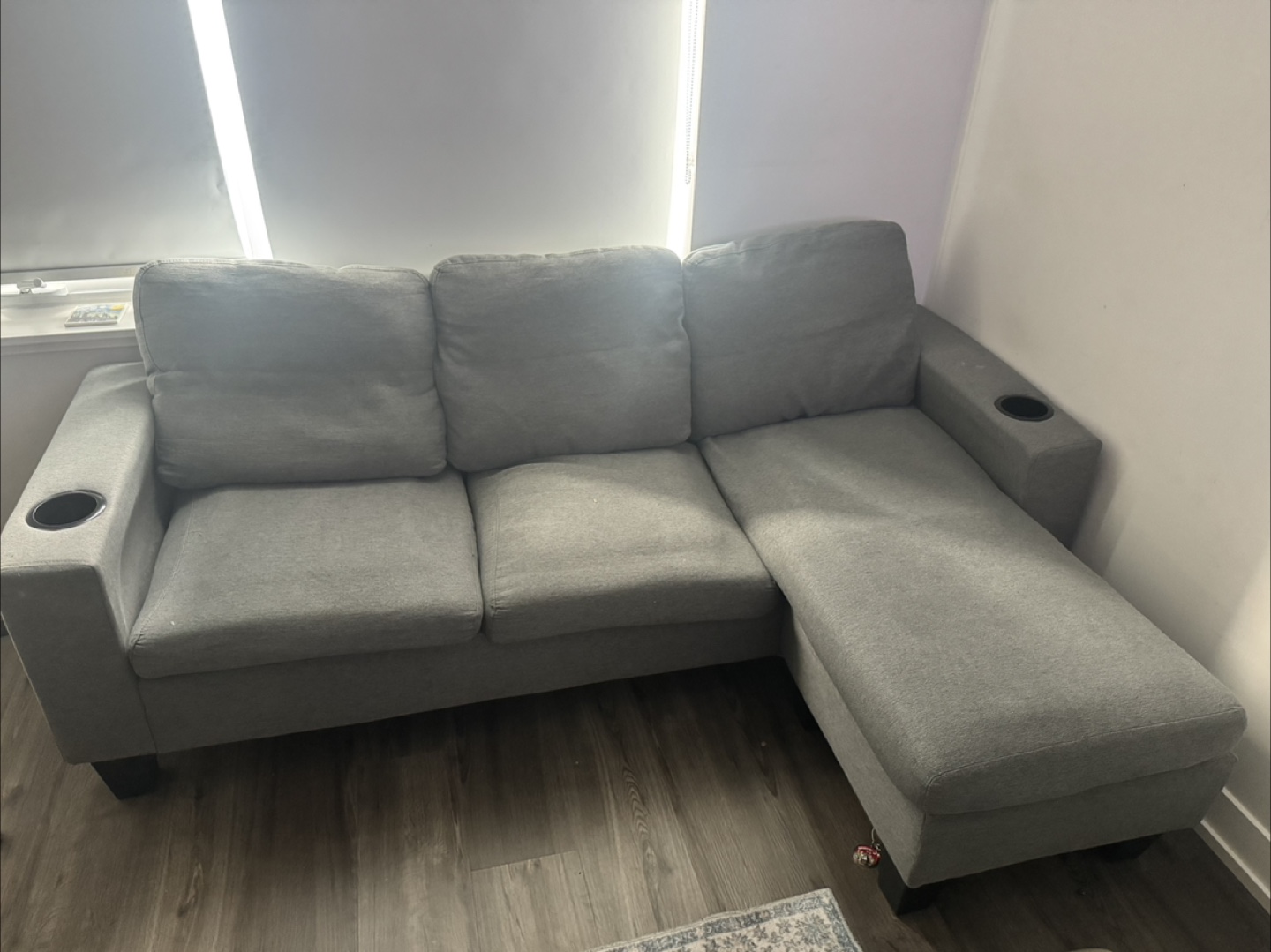Grey Sectional Sofa with Chaise Lounge (Pickup Only) - photo 2