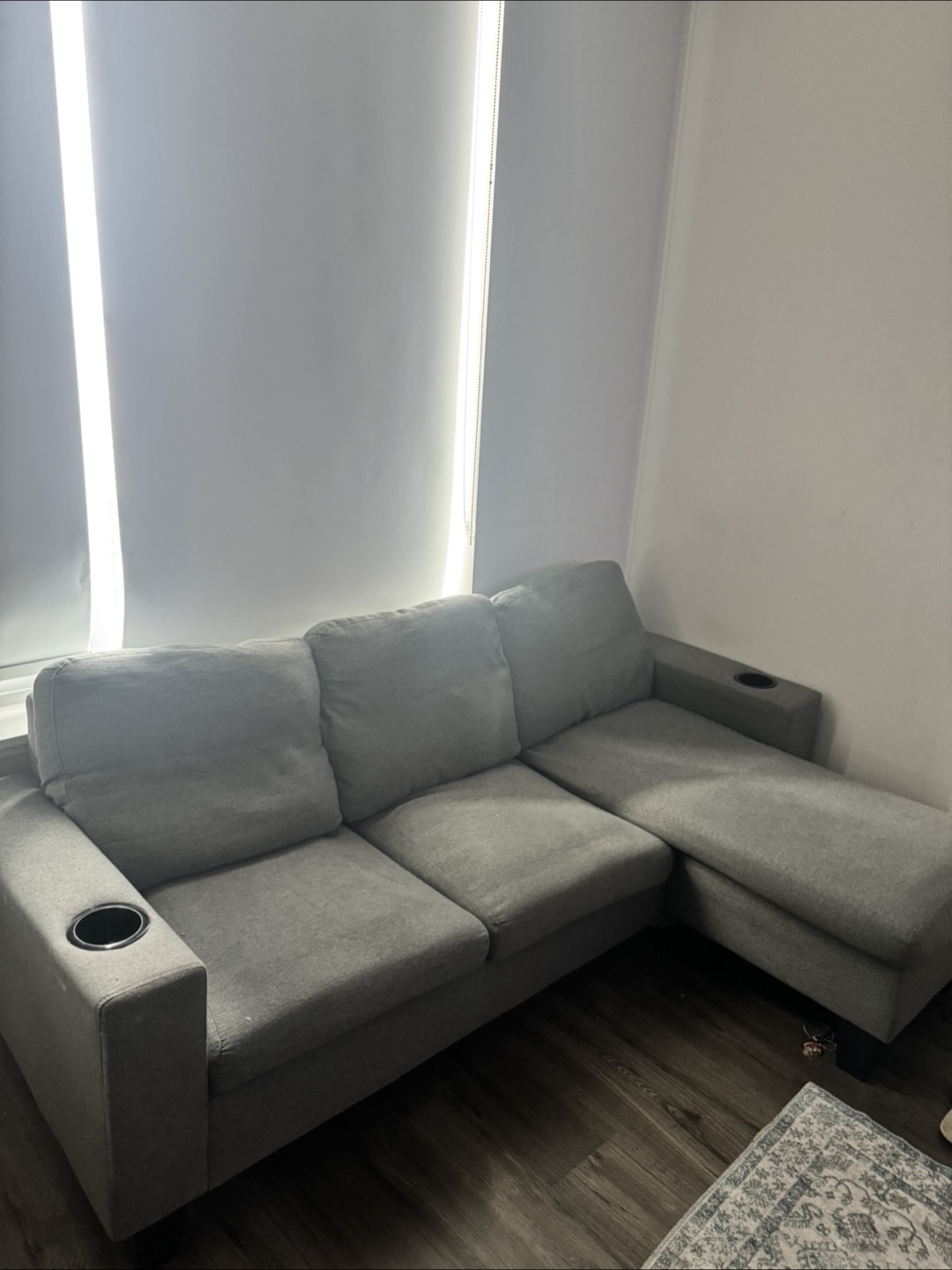 Grey Sectional Sofa with Chaise Lounge (Pickup Only)