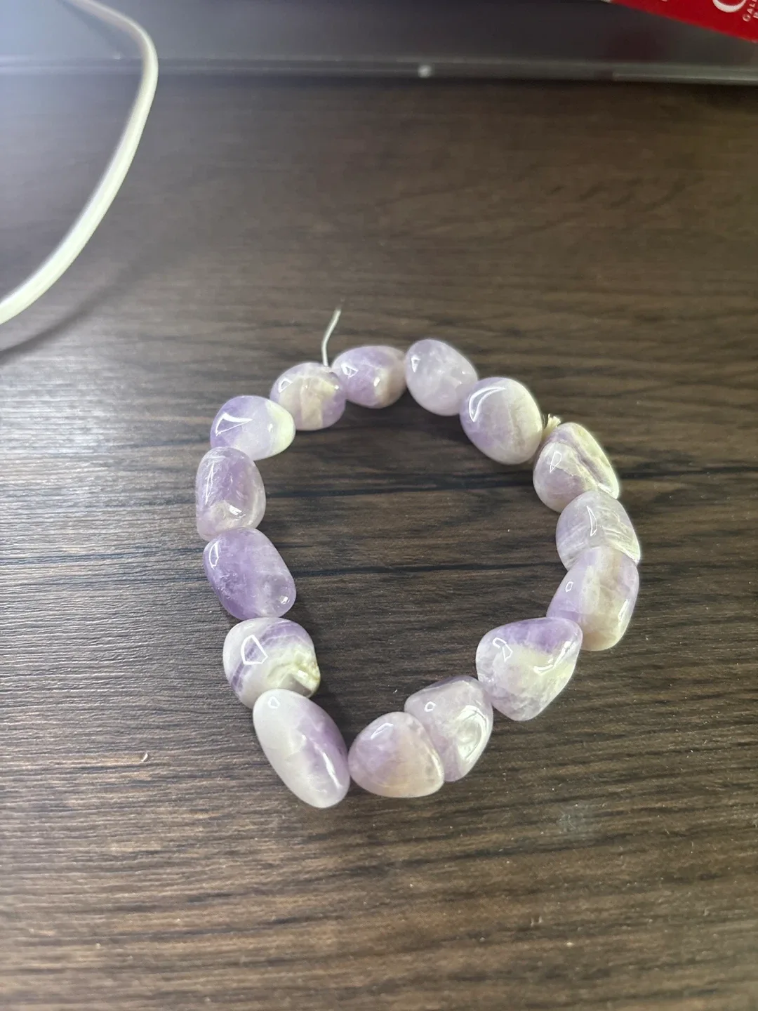 Amethyst Stone Bracelet - Stretchable Handmade thumbnail