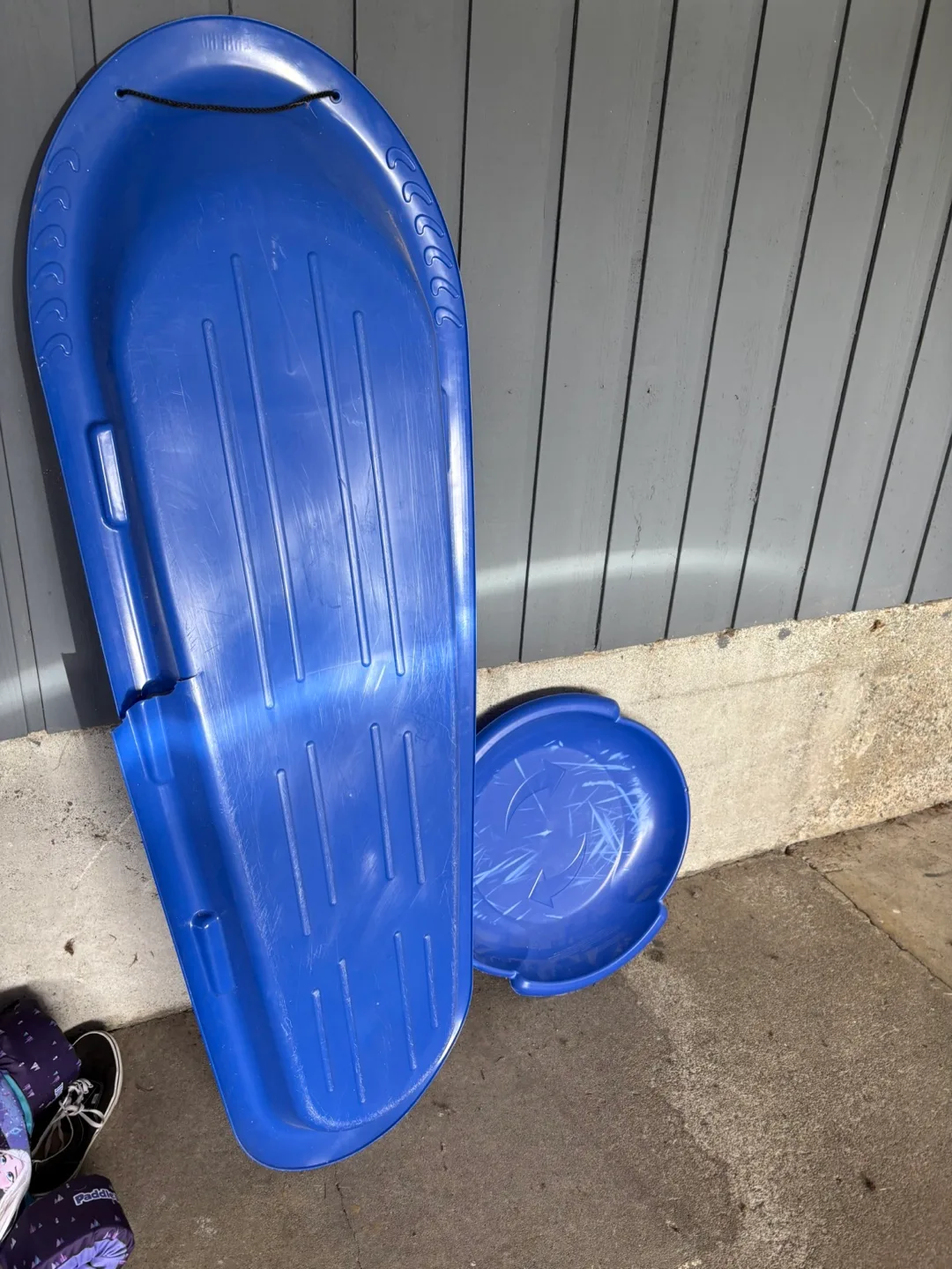 Blue Plastic Toboggan Sled BIG ONR thumbnail