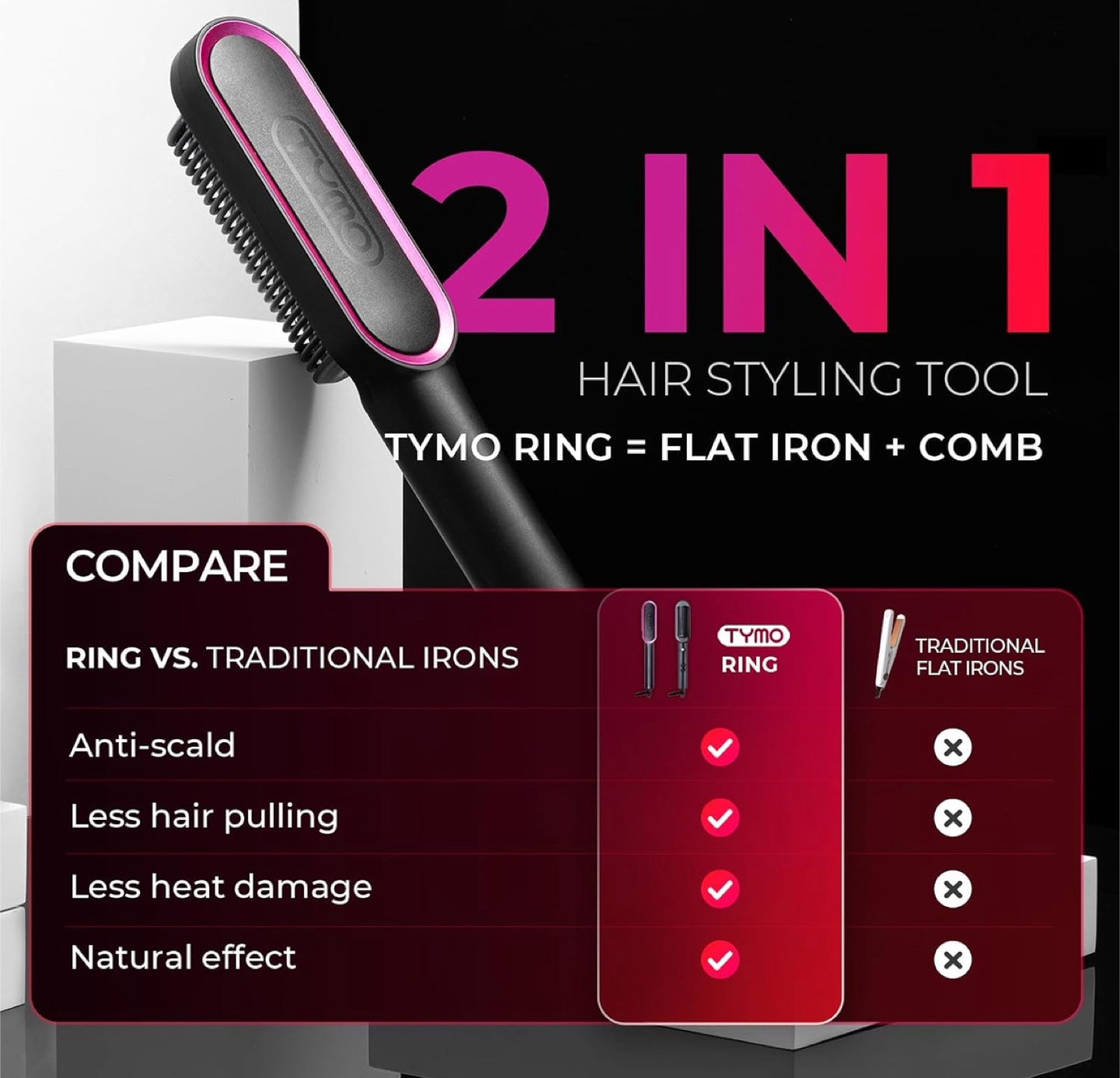 TYMO Hair Straightener Brush - photo 2