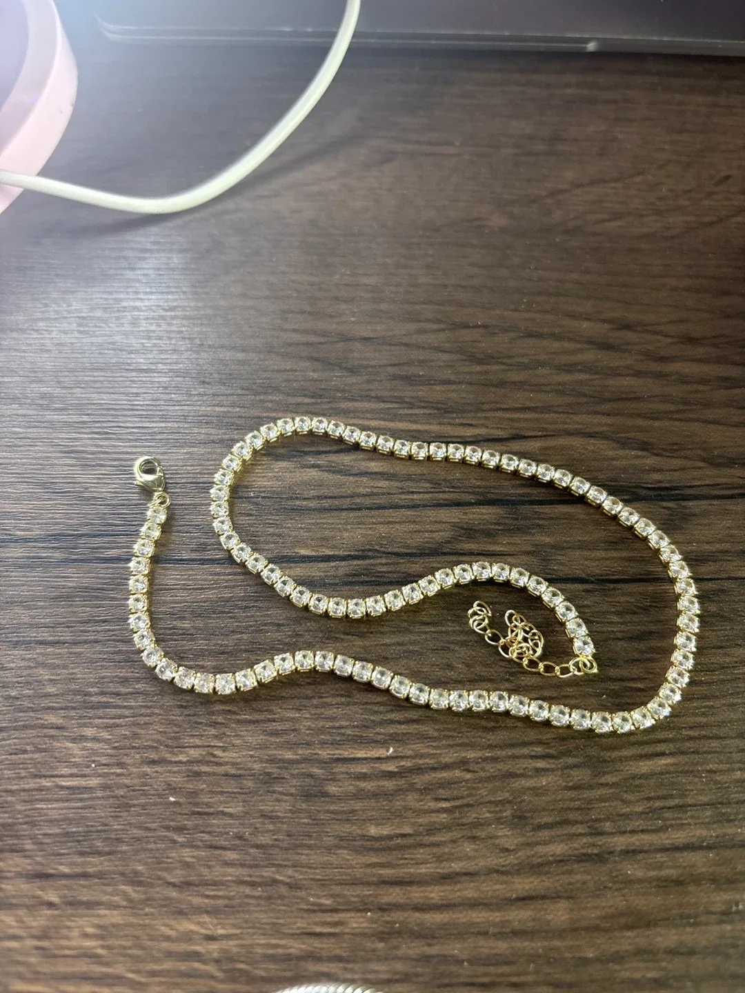 Gold Tennis Necklace thumbnail