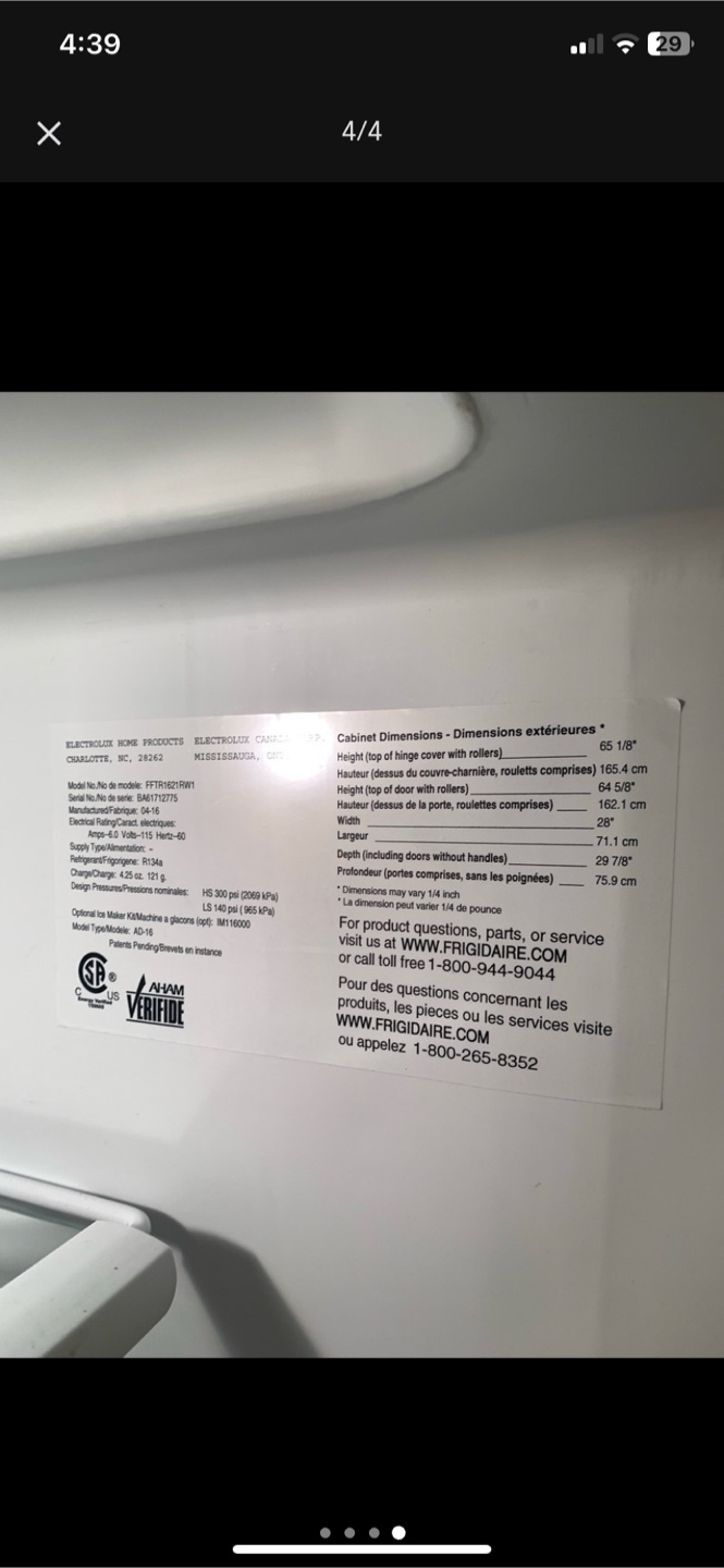 Frigidaire Top Freezer Refrigerator 18 cu.ft. - photo 4