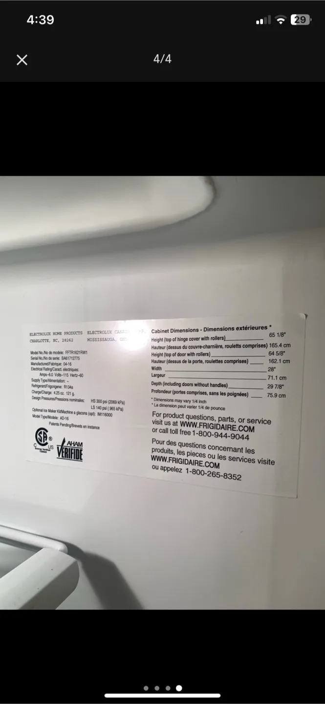 Frigidaire Top Freezer Refrigerator 18 cu.ft. image indicator(4)