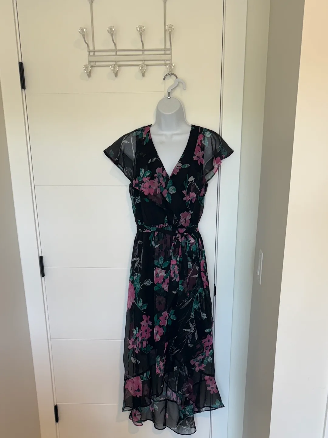 Ladies floral wrap dress thumbnail