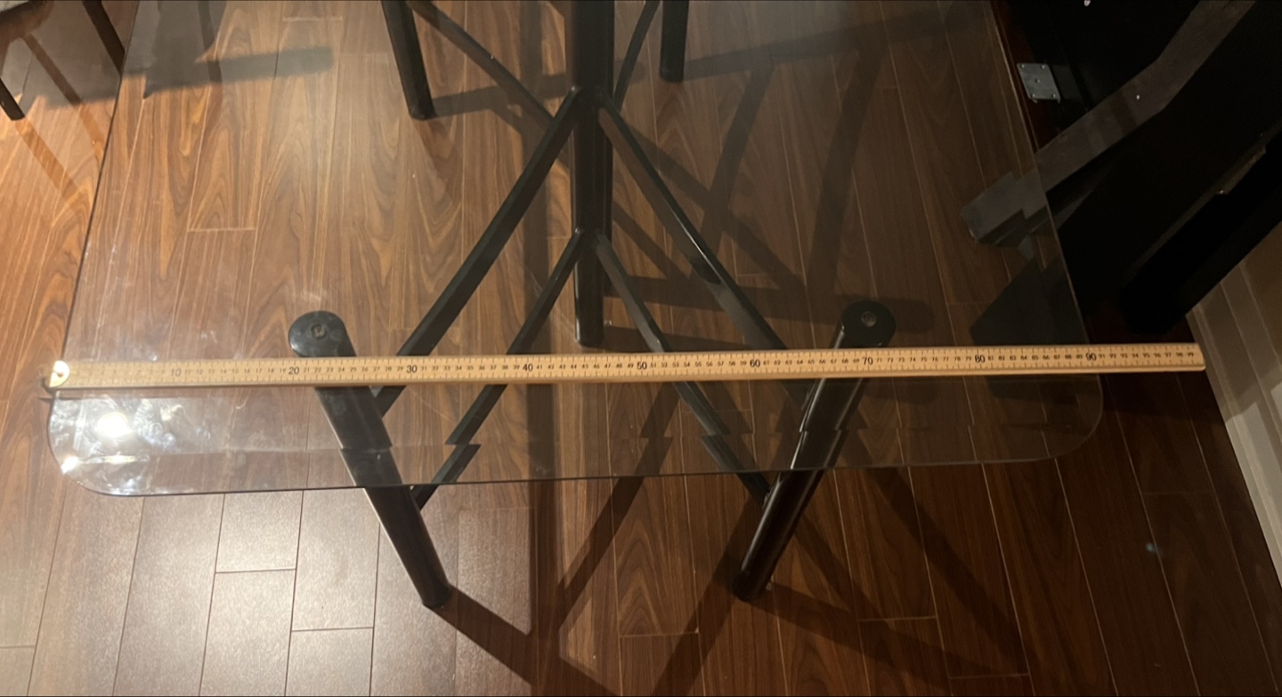 Glass Top Table with Black Metal Base - photo 3
