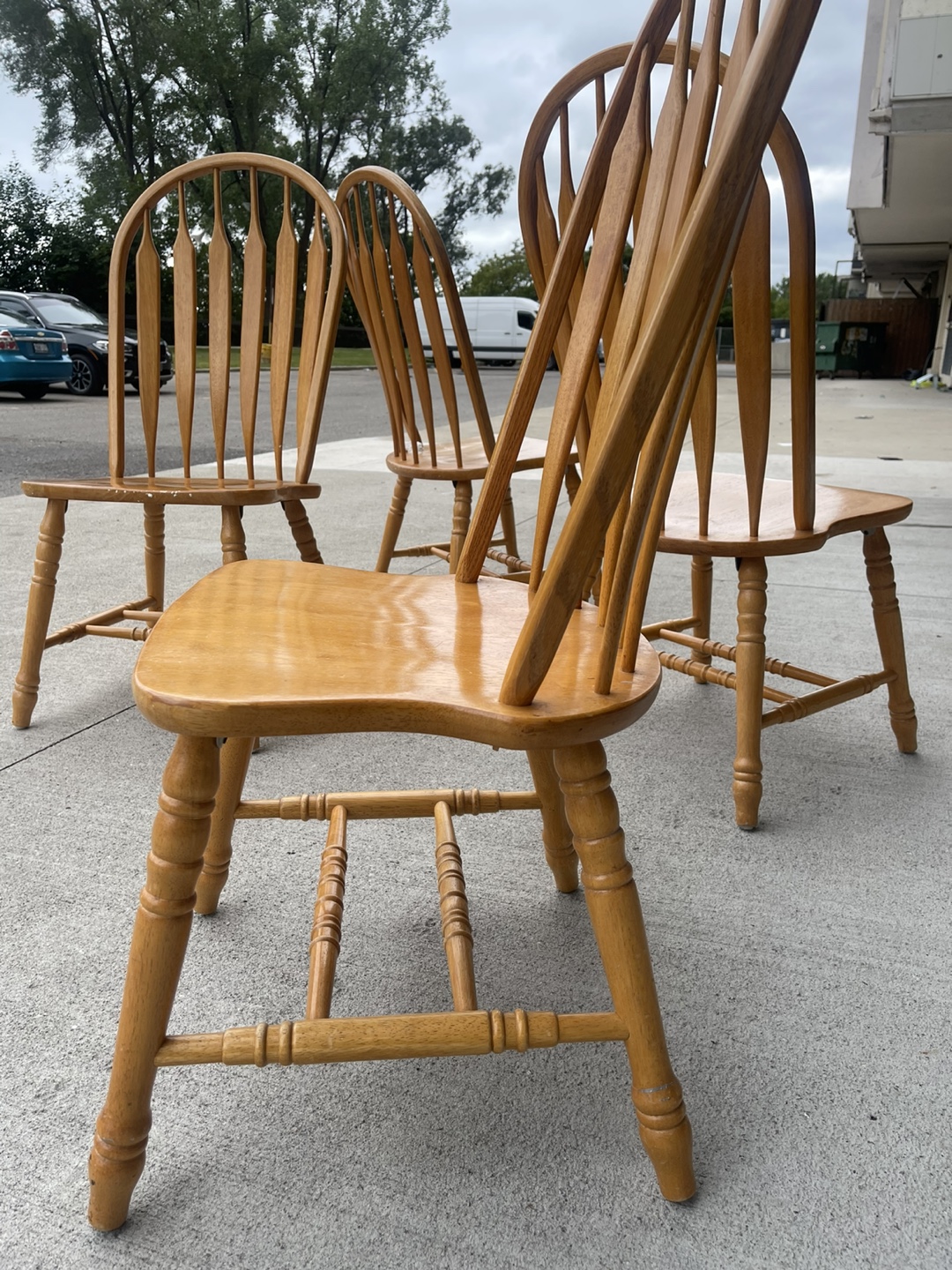 Set of 4 Wooden Windsor Chairs