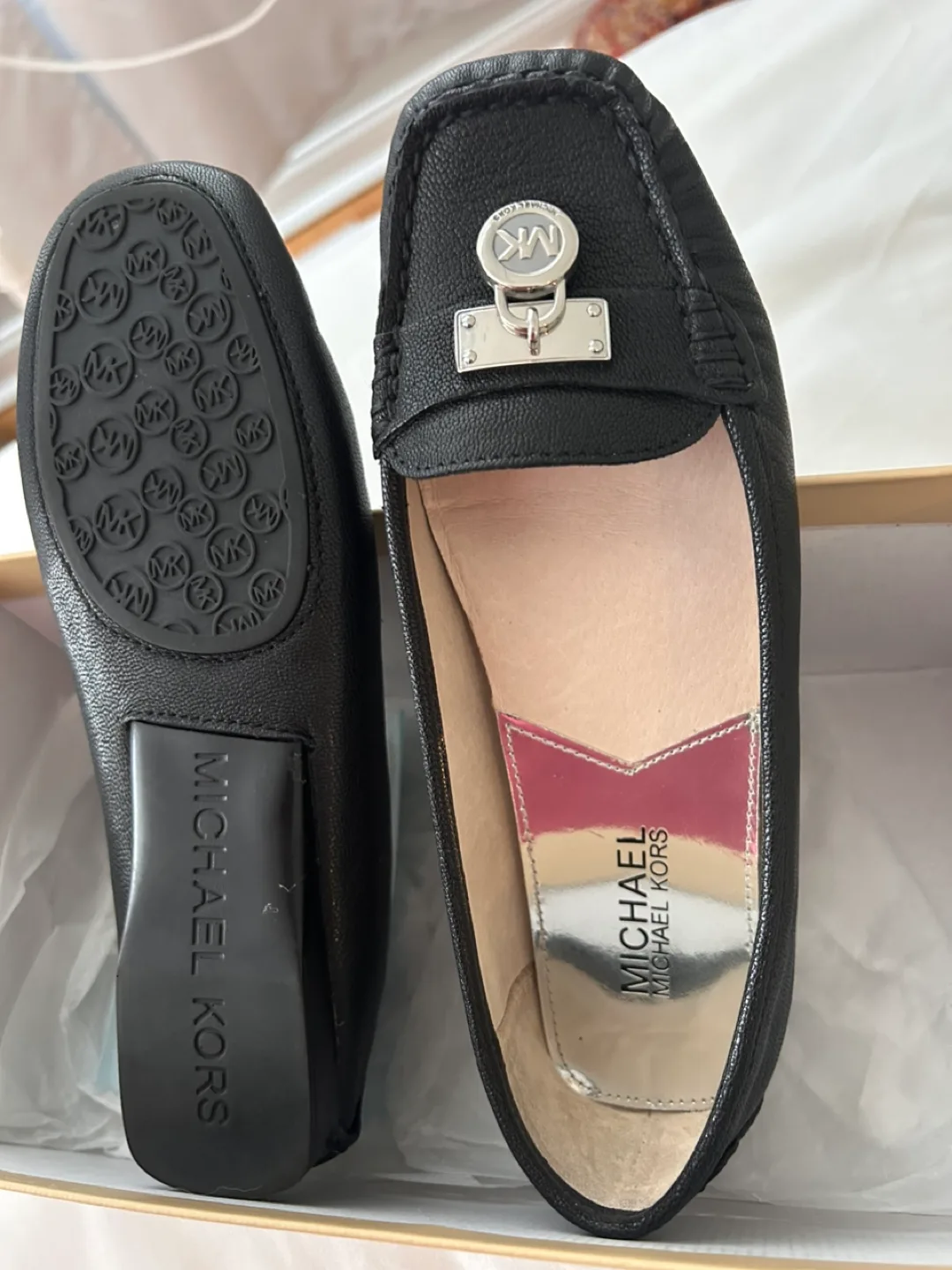 Michael Kors Black Leather Loafers image indicator(3)