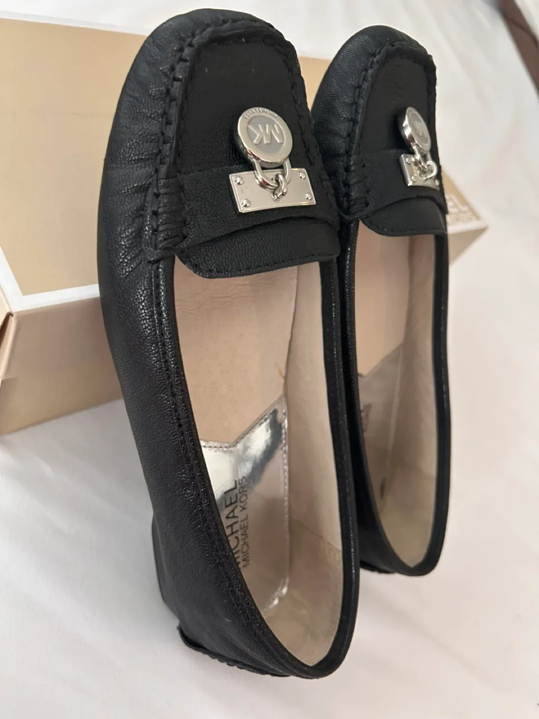 Michael Kors Black Leather Loafers image indicator(2)
