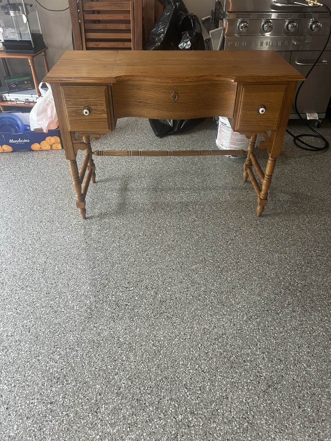 Vintage Vanity Desk with Mirror - photo 2