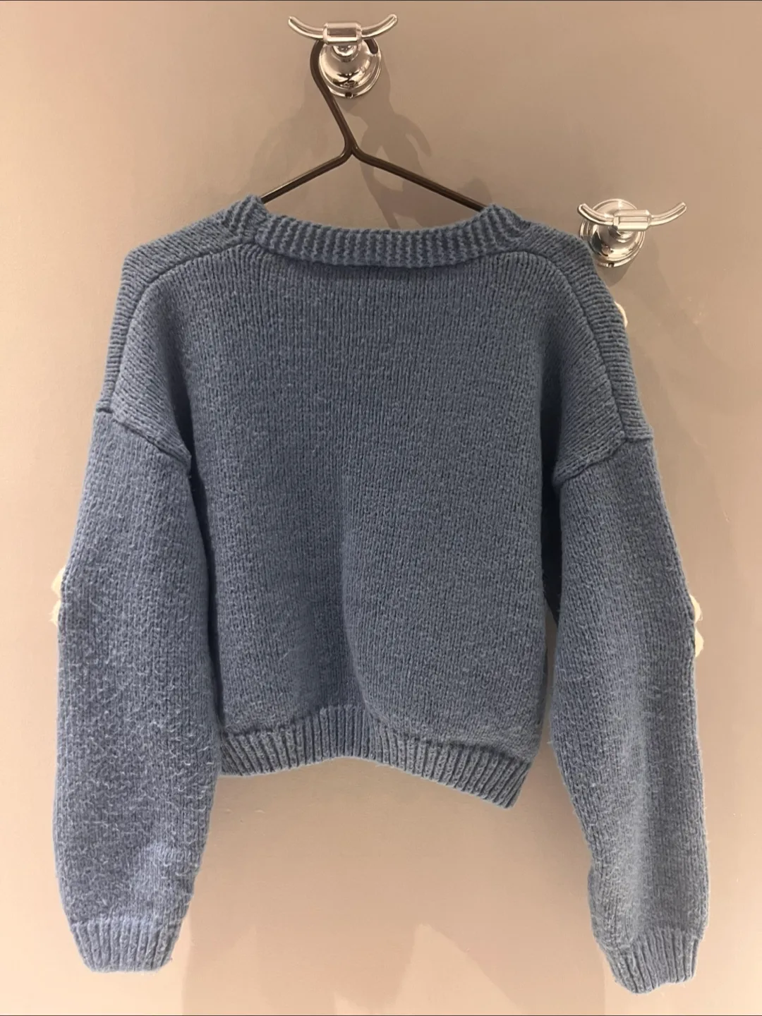 Blue 3D Daisy Knit Cardigan - Size medium image indicator(2)