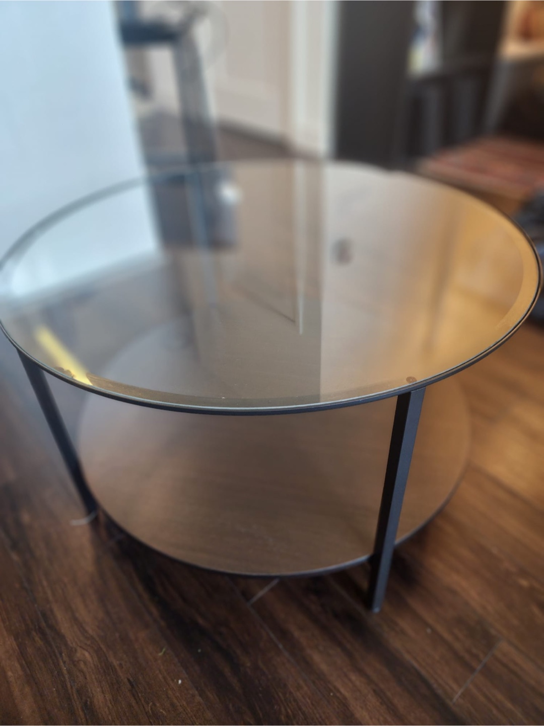 Round IKEA Glass Coffee Table - photo 2