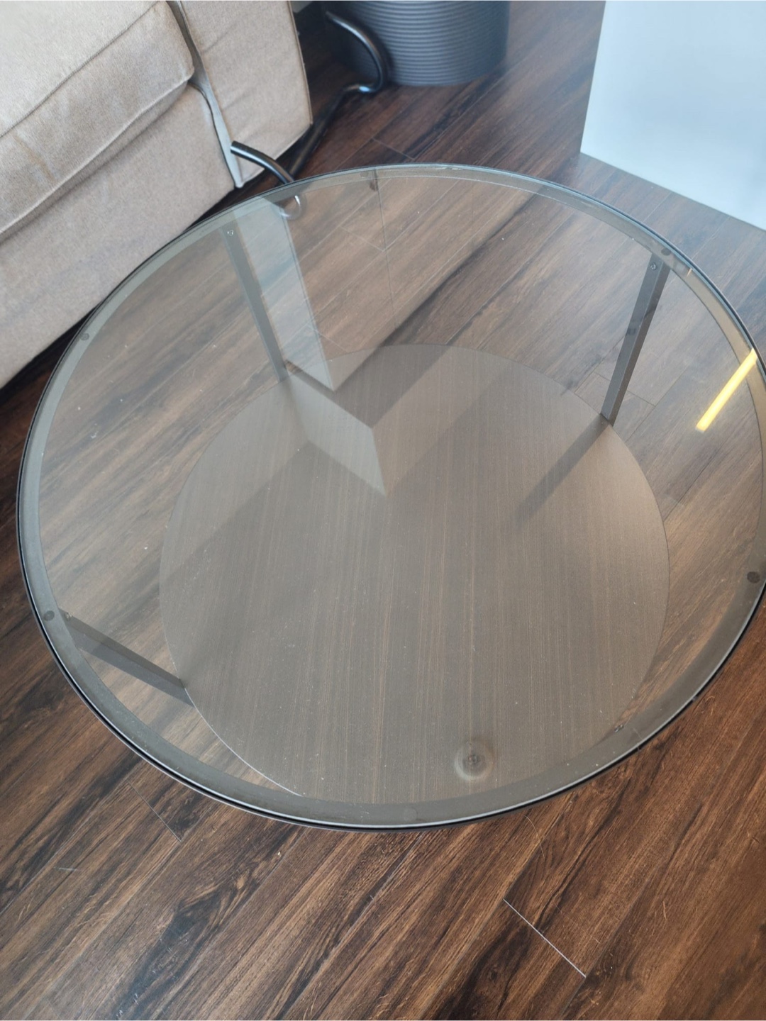Round IKEA Glass Coffee Table - photo 3