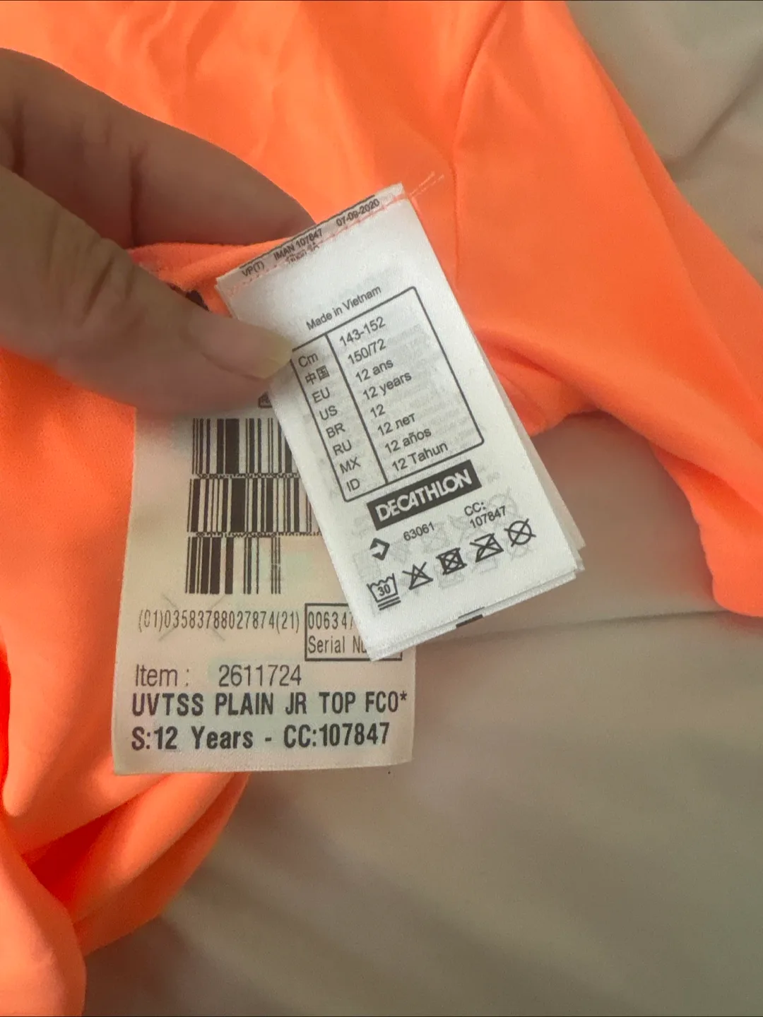 Decathlon UV T-Shirt Blue - kids Size 14 image indicator(7)