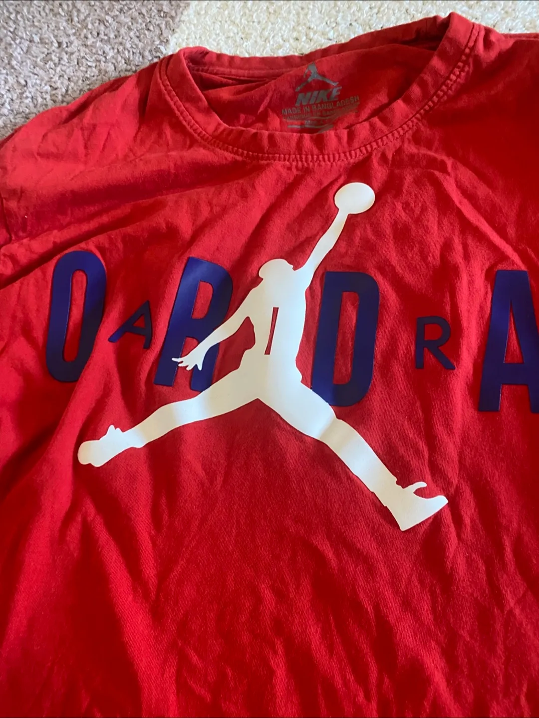 Nike Air Jordan Red Long Sleeve Shirt thumbnail