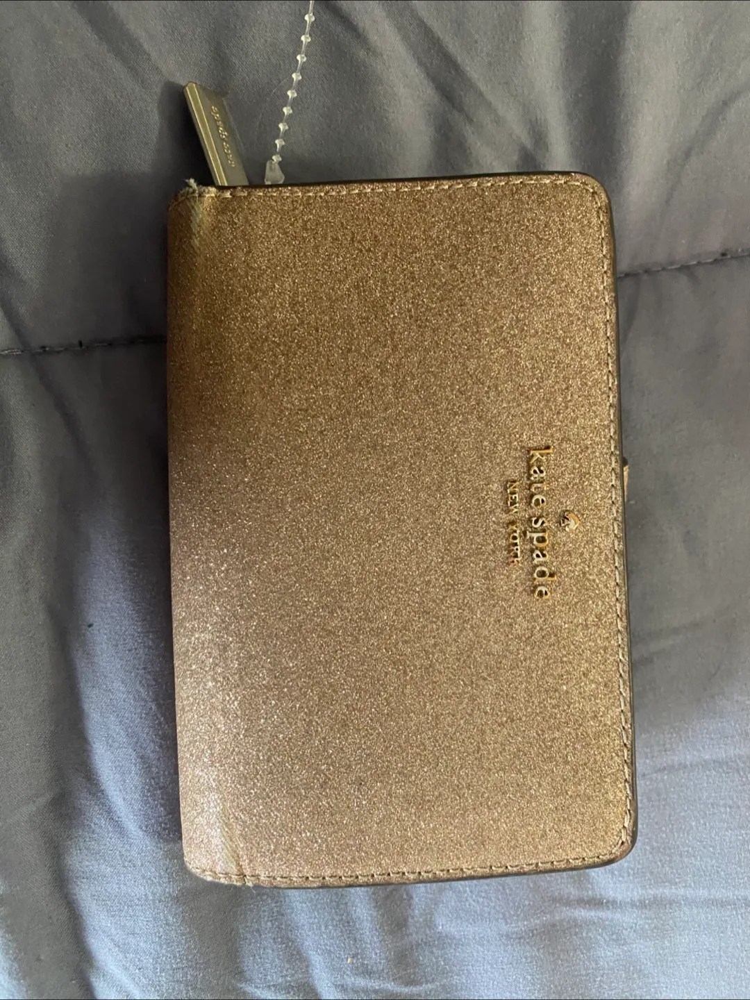 Kate Spade Gold Glitter Wallet thumbnail