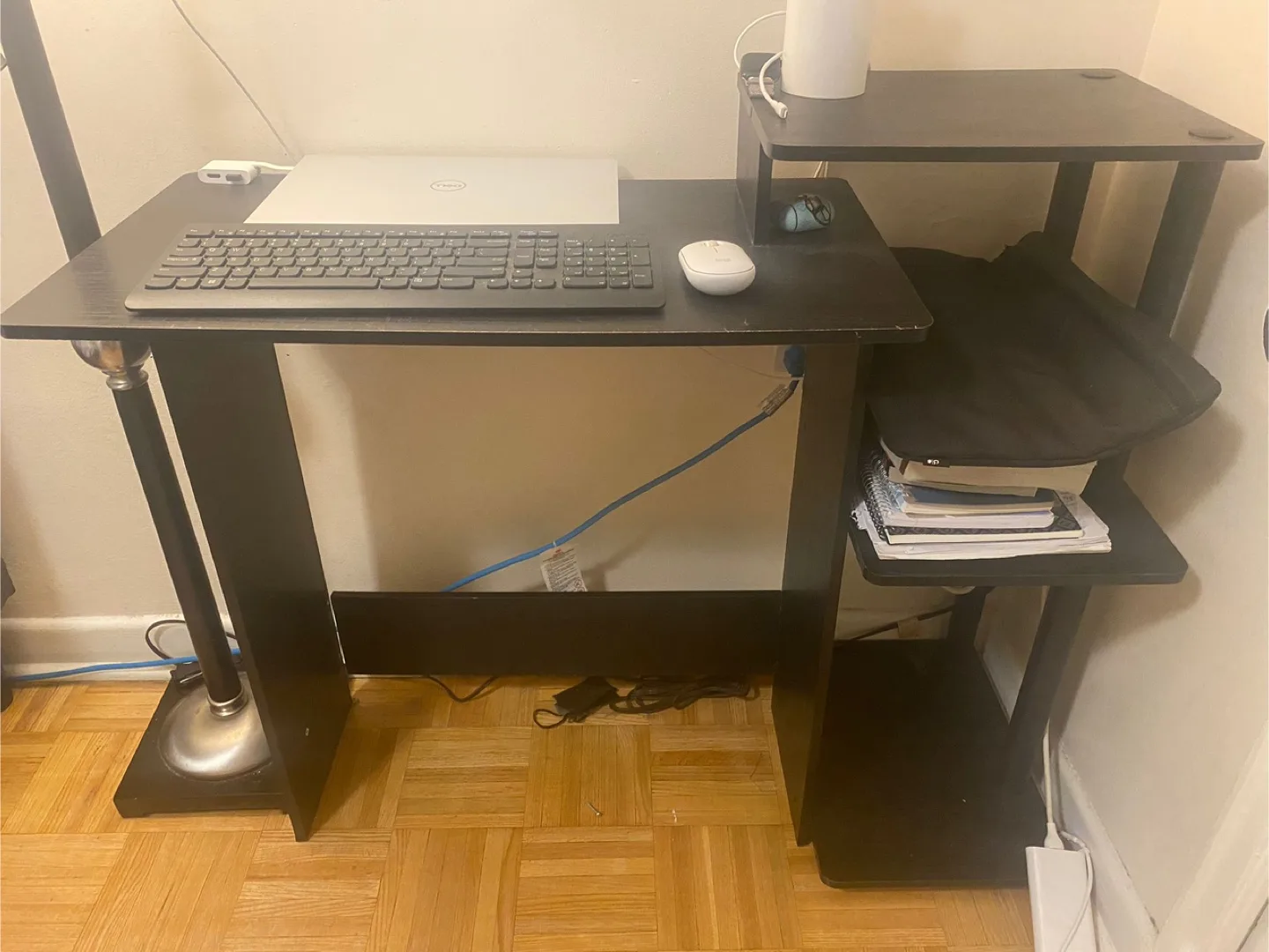 Black Computer Desk with Shelves thumbnail