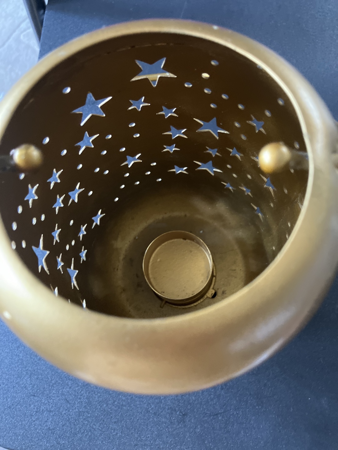 Gold Star Cutout Candle Holder