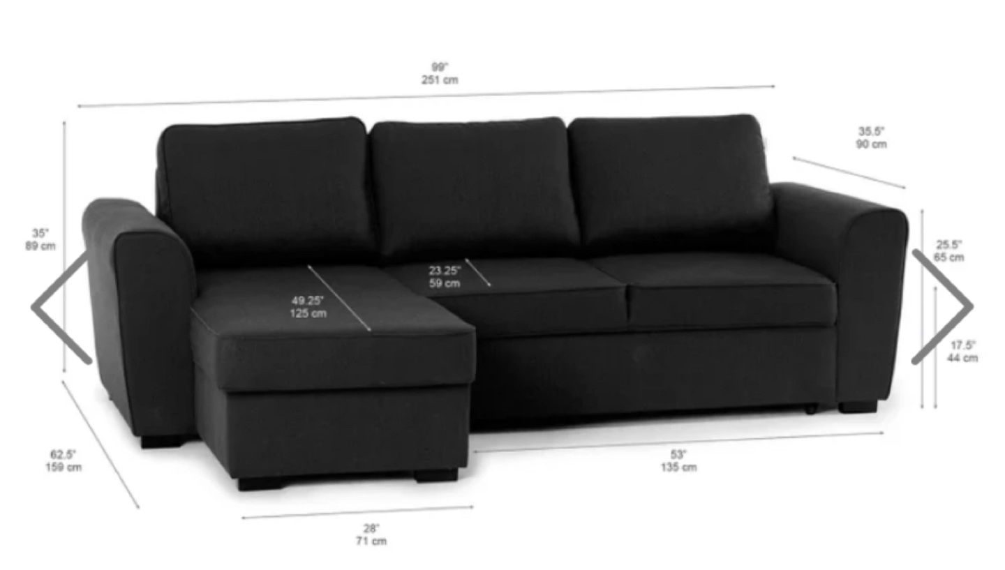 Black Structube Sofa Bed with Storage - photo 3
