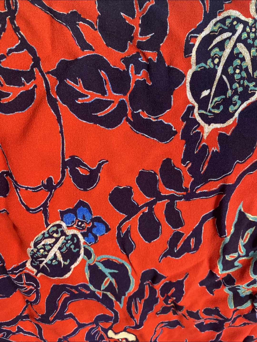 Floral Print Top - Red & Navy - photo 2