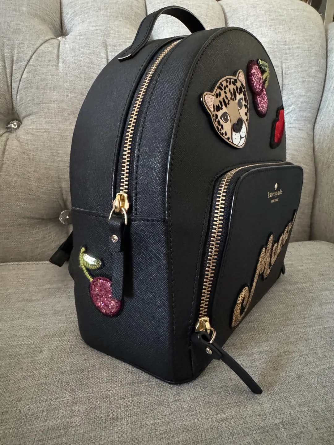 Kate Spade Black Meow Backpack image indicator(3)