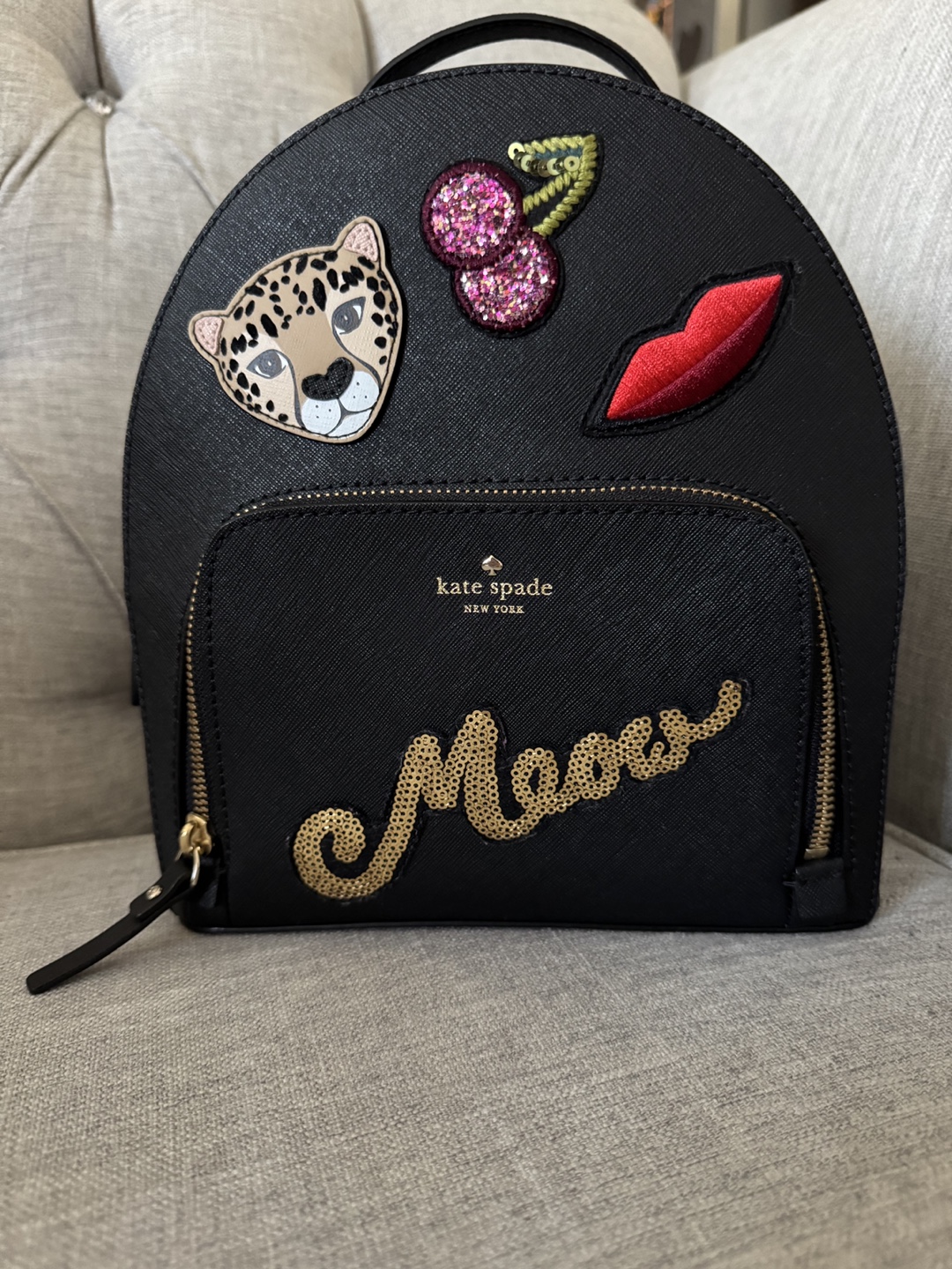Kate Spade Black Meow Backpack