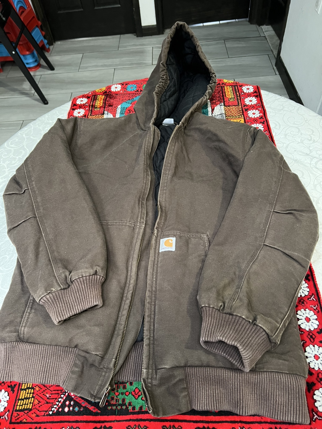 Carhartt Brown Hooded Jacket - Size S