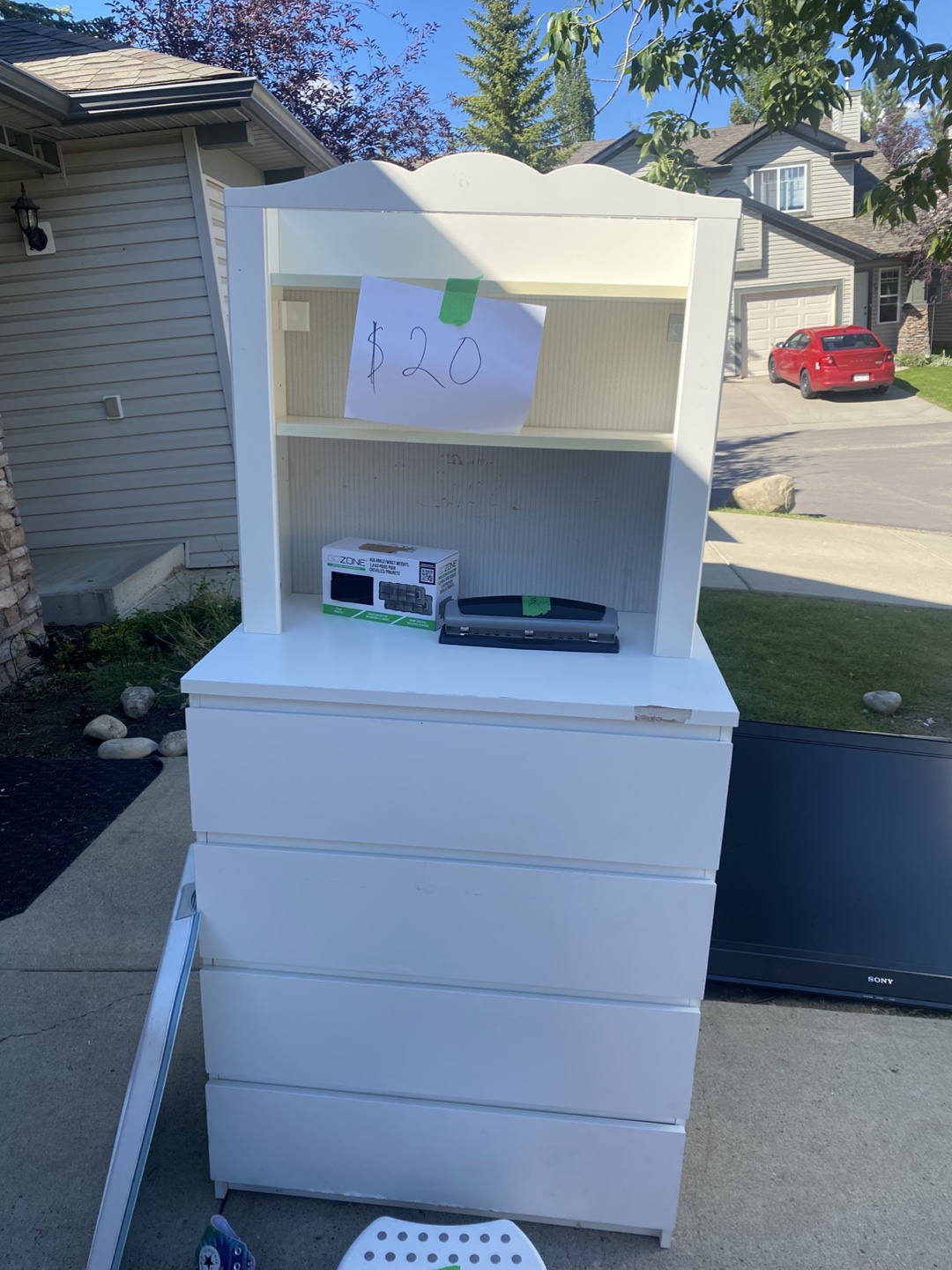 White Dresser with Shelf