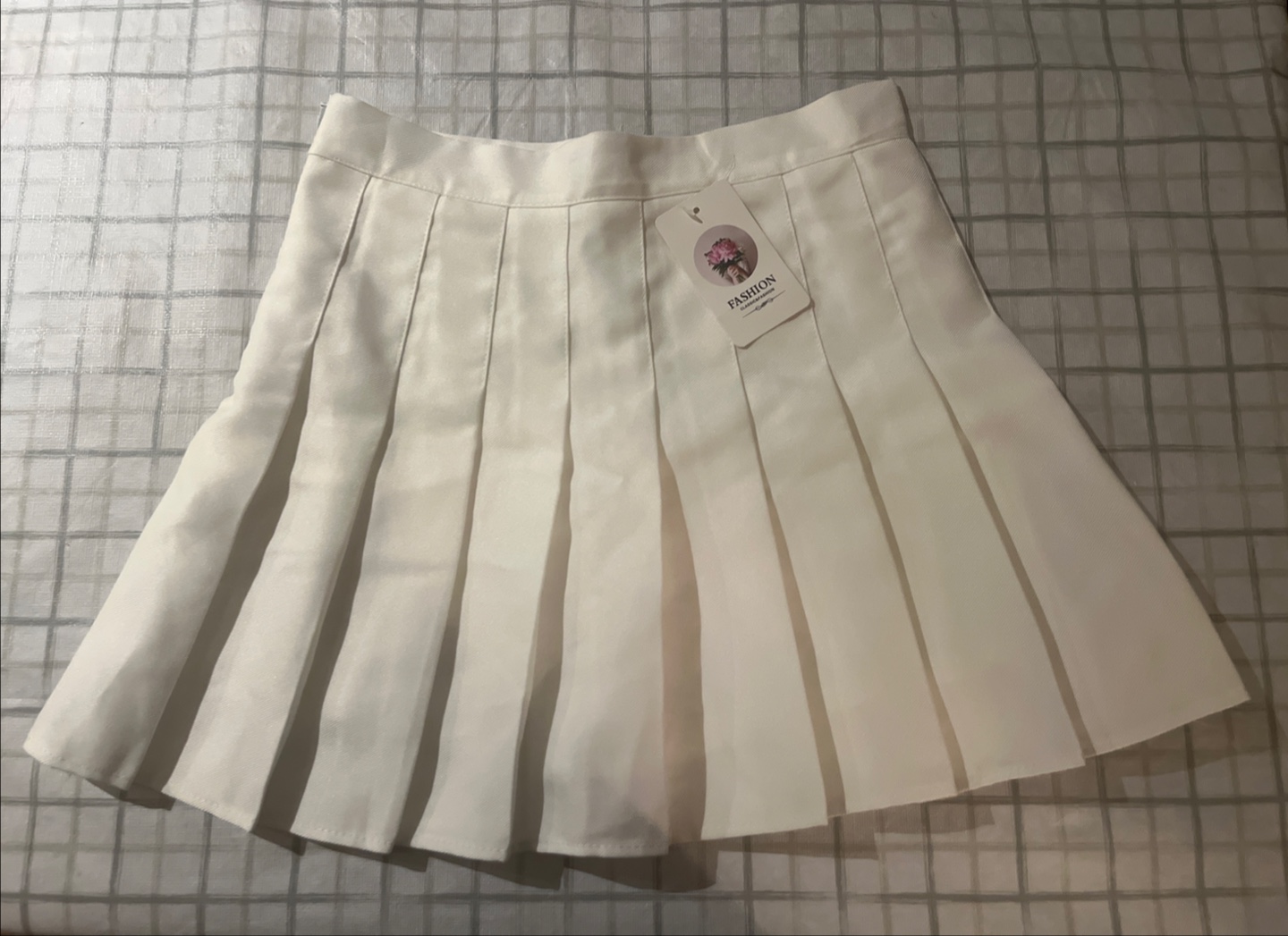 White Pleated Mini Skort