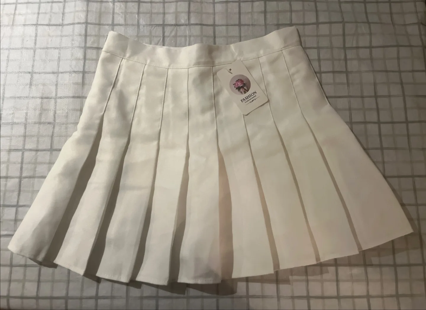 White Pleated Mini Skort thumbnail