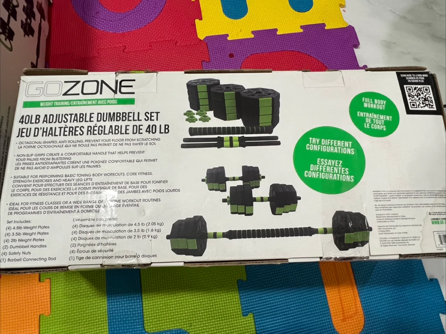 GoZone 40lb Adjustable Dumbbell Set - NEW thumbnail