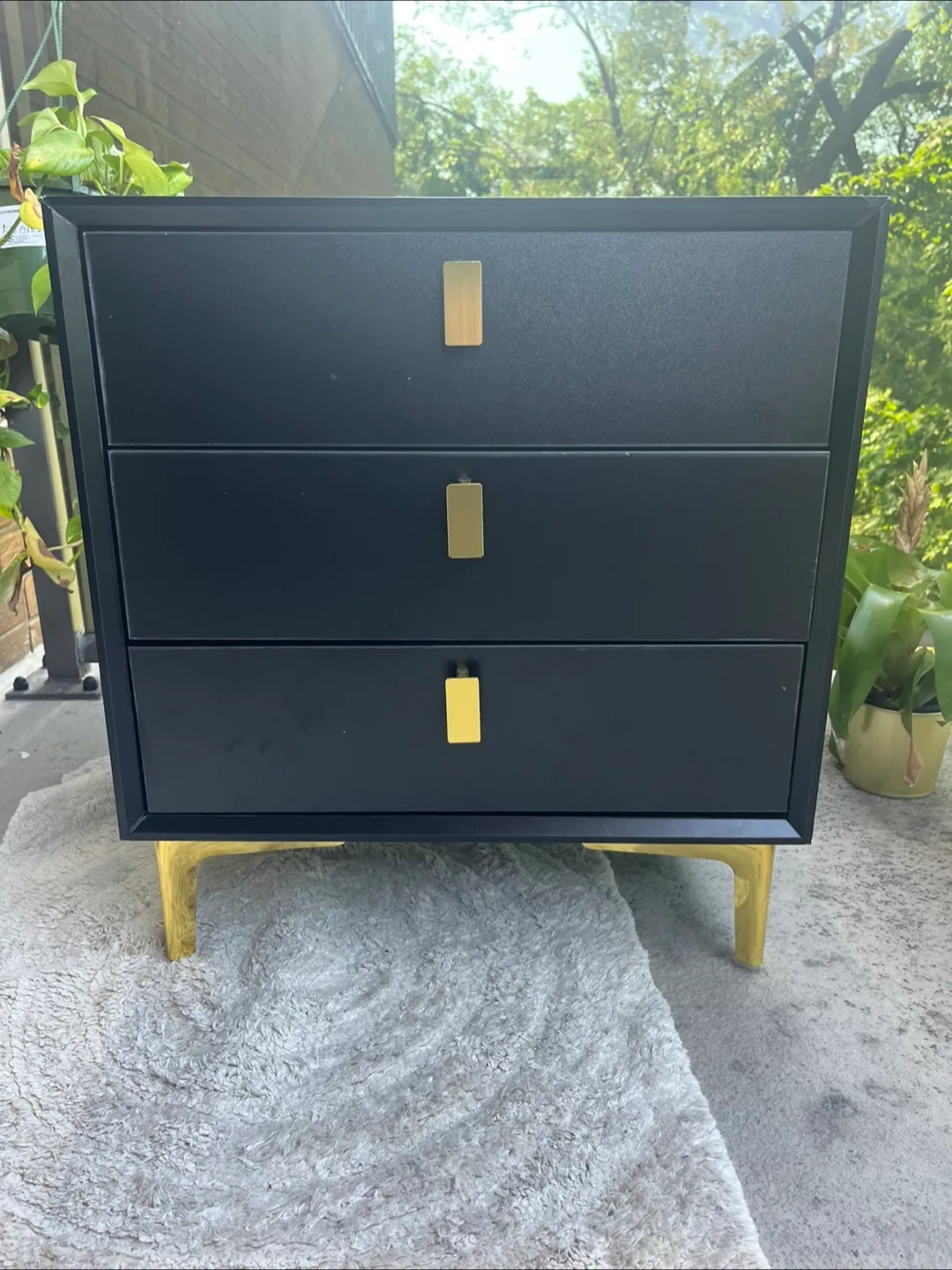 Black 3-Drawer Nightstand thumbnail