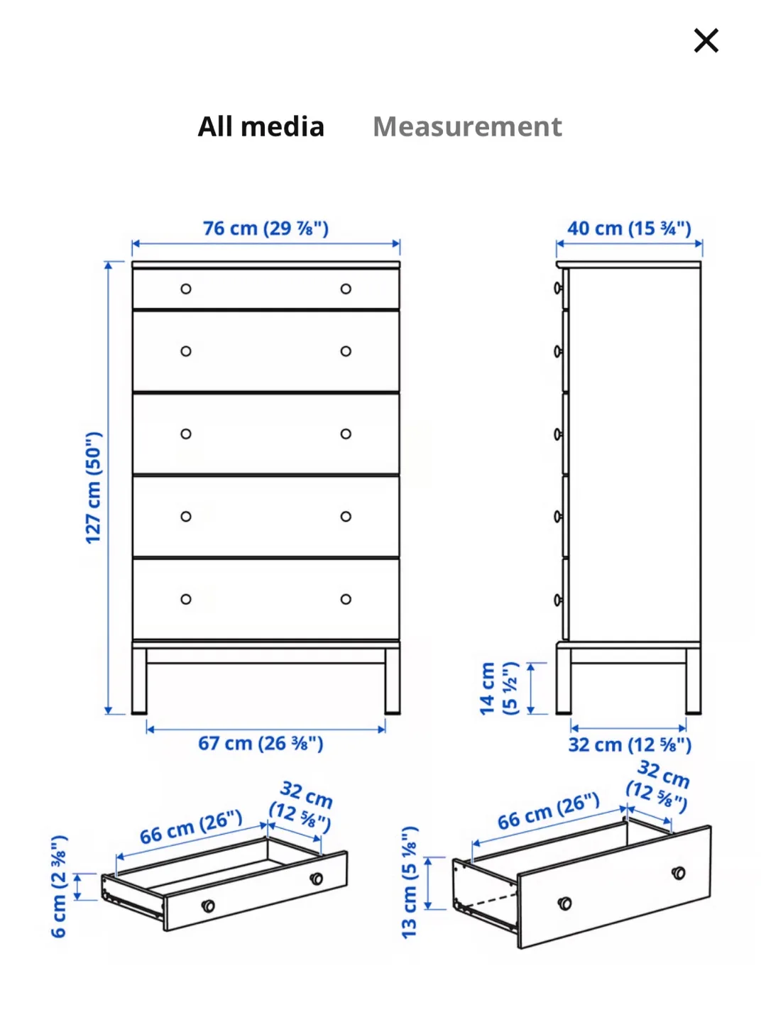IKEA Tarva 5-Drawer Dresser, Pine image indicator(4)