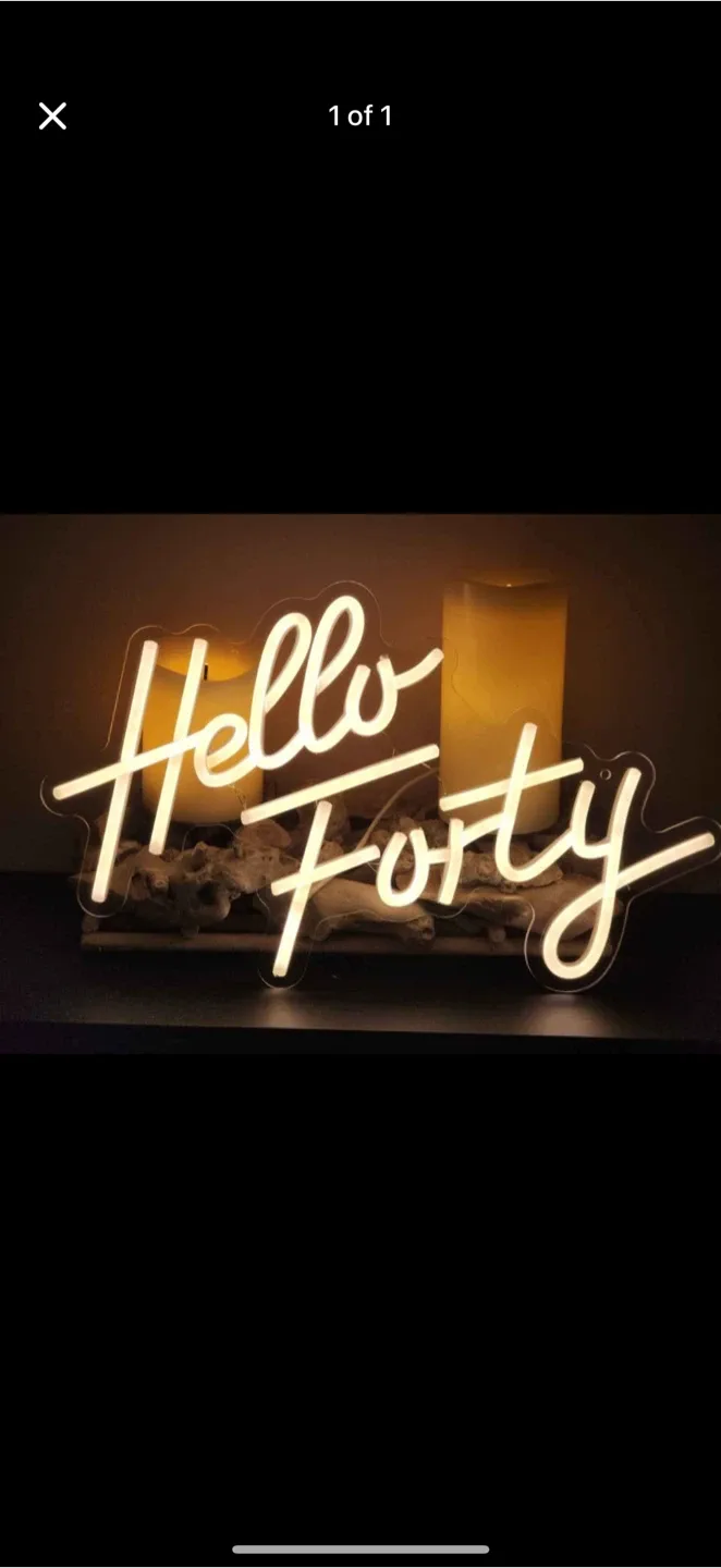 "Hello Forty" Neon Sign thumbnail