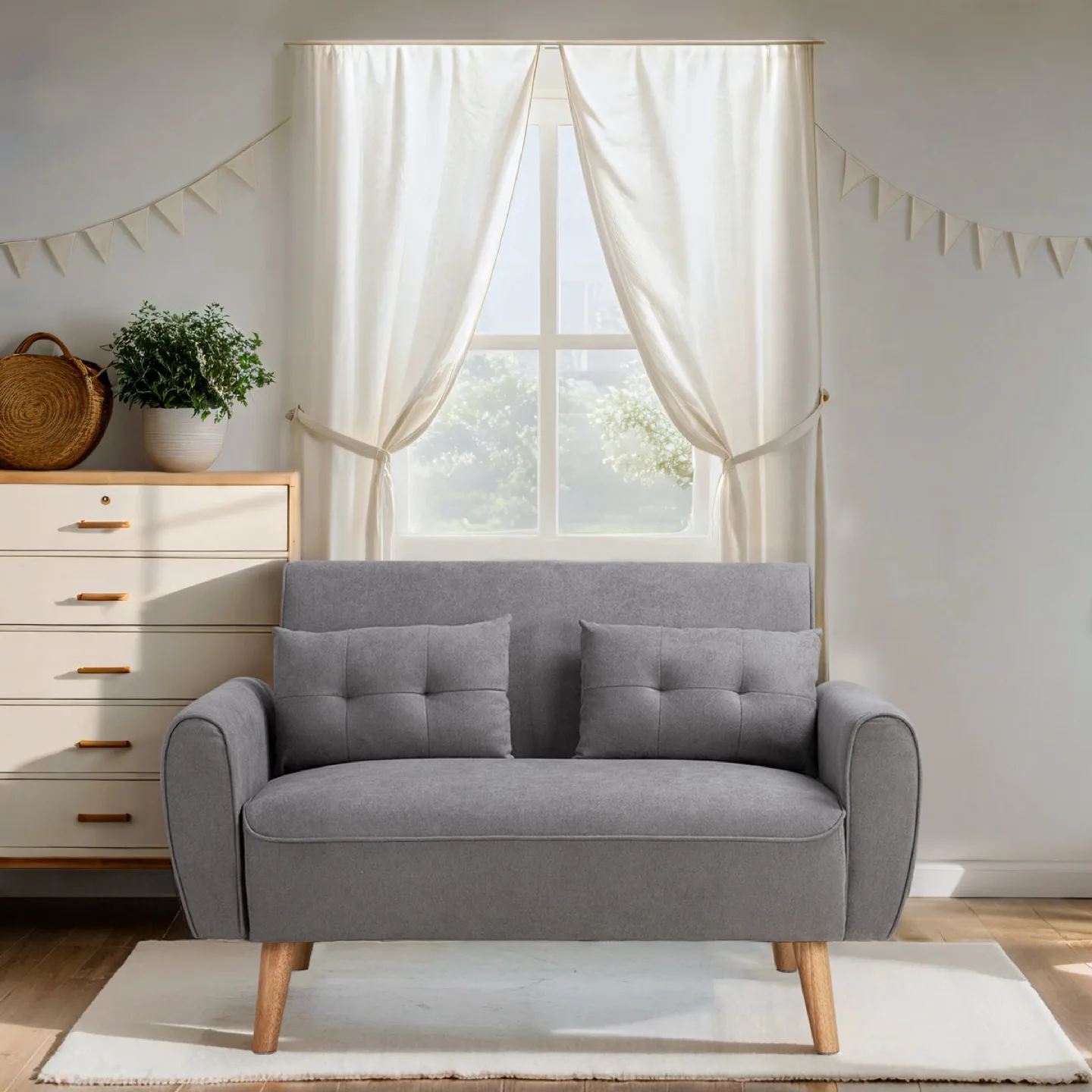 Grey Loveseat Sofa thumbnail