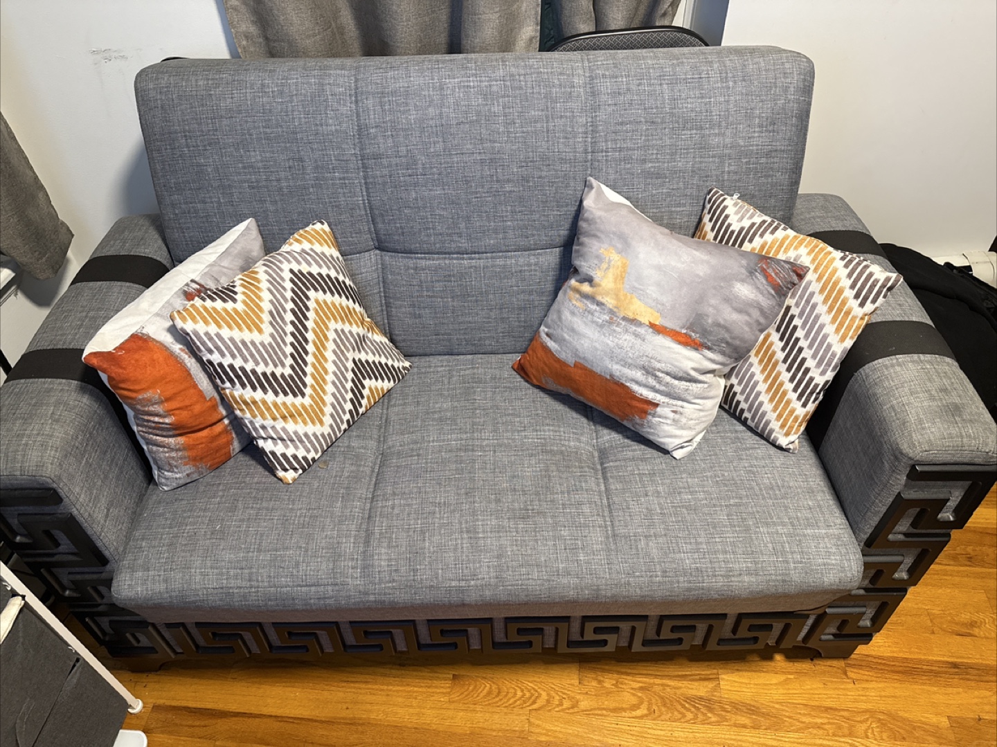 Gray Sofa with Pillows