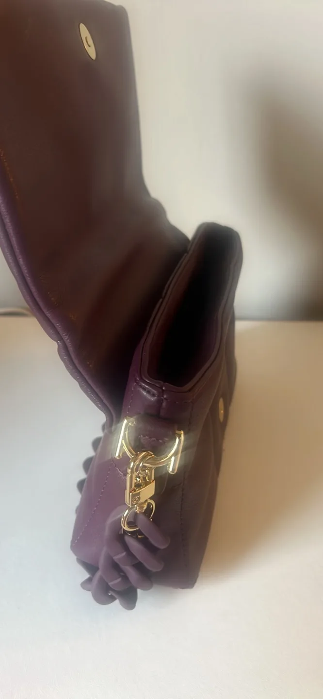 Vegan Purple Chain Shoulder Bag thumbnail
