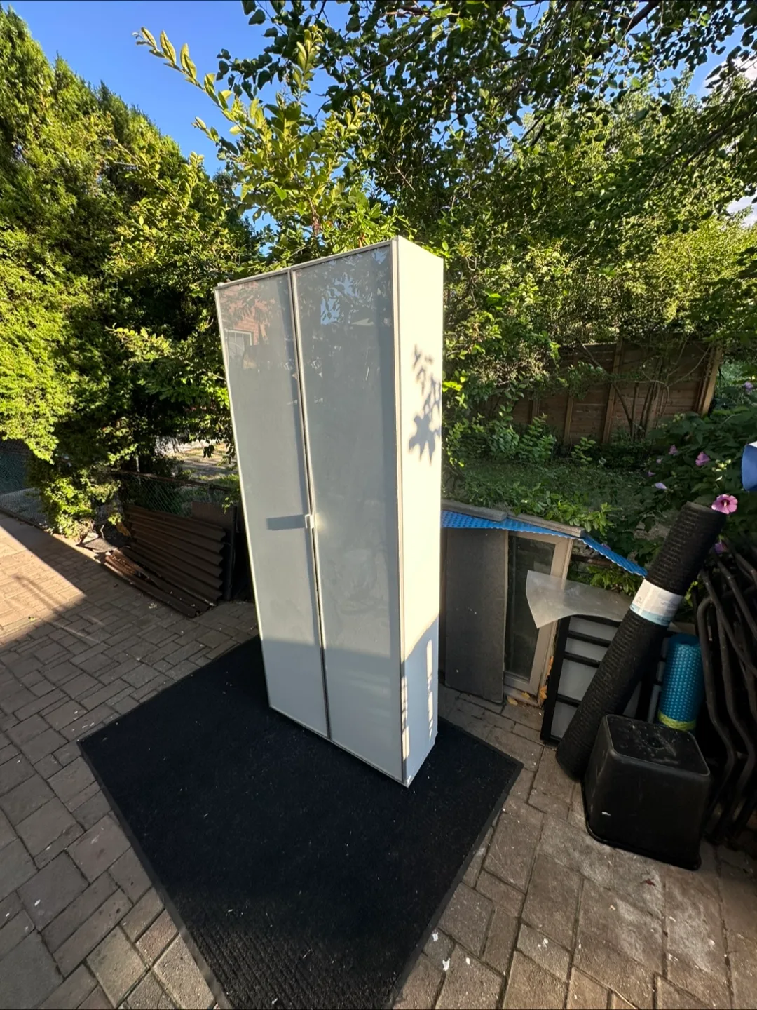 White Tall Wardrobe with Doors and 6 helves thumbnail