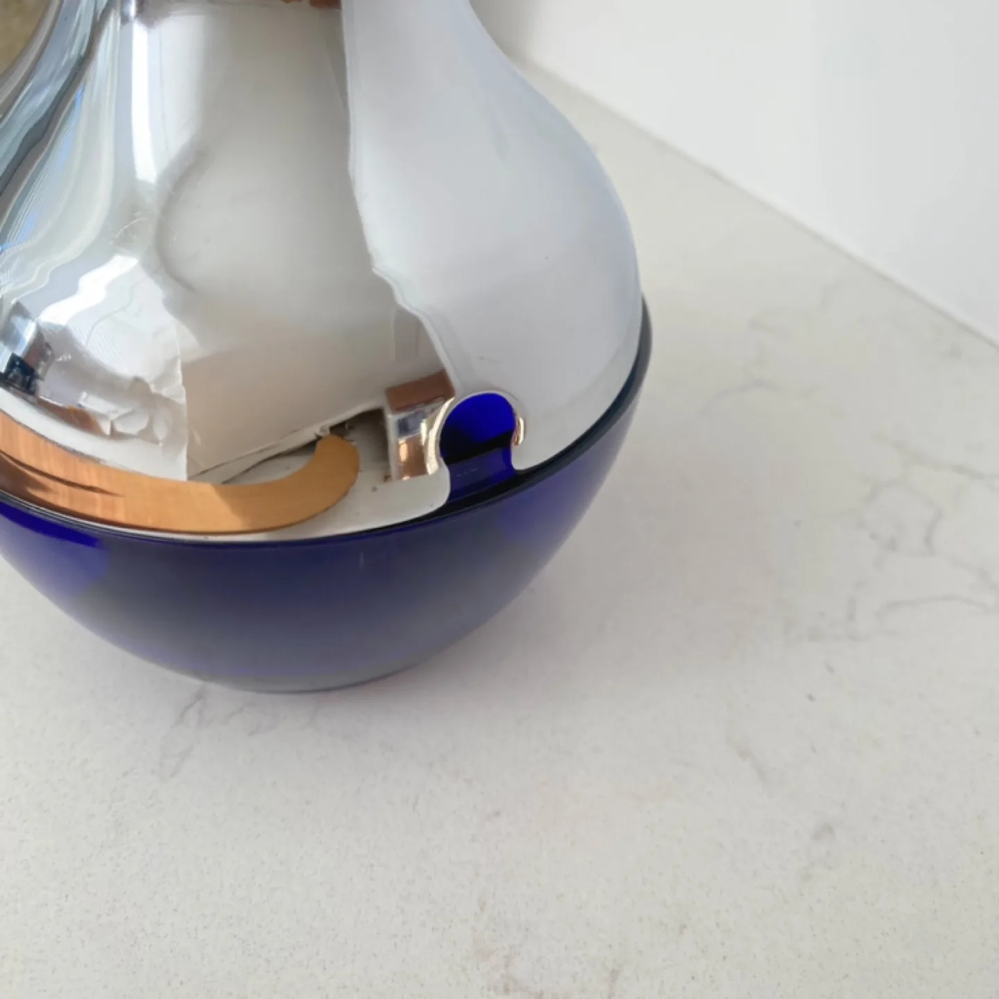 Silver Pear & Blue Glass Trinket Dish image indicator(2)