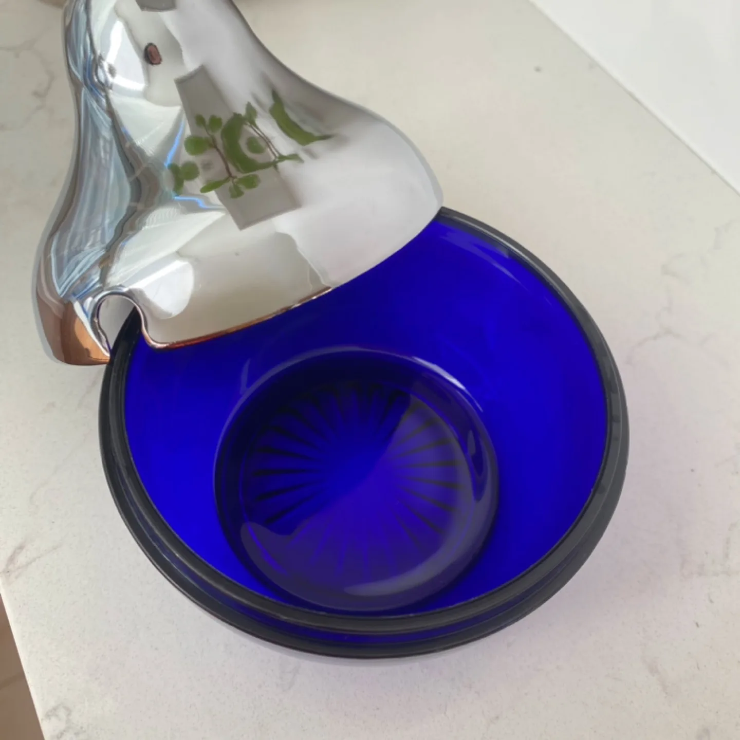 Silver Pear & Blue Glass Trinket Dish image indicator(4)