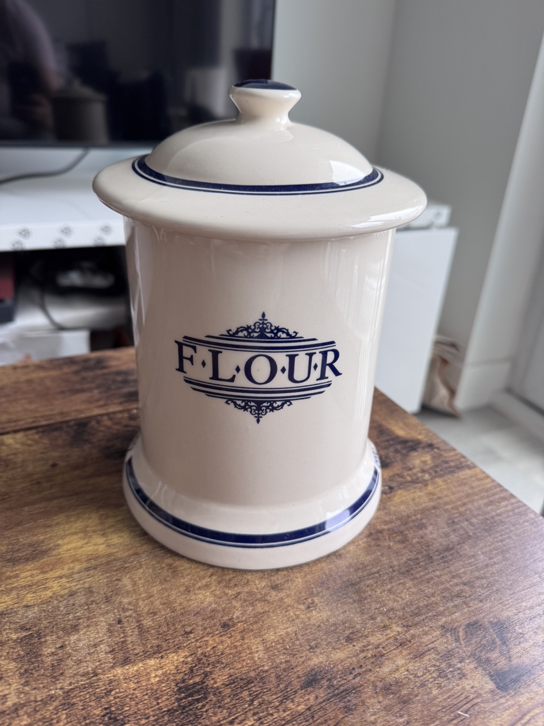 Victorian Pottery Flour Canister