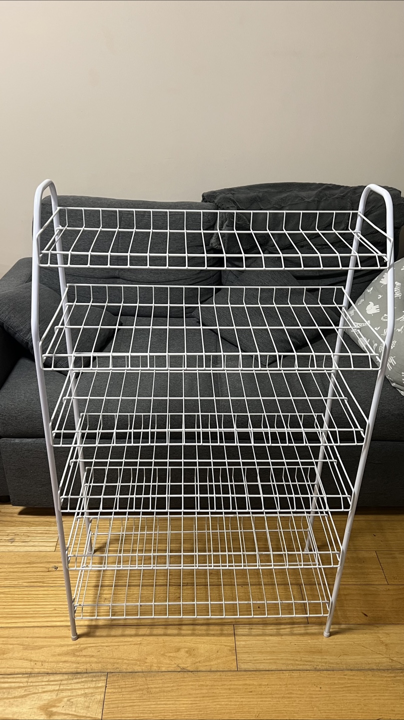 White Wire Shoe Rack
