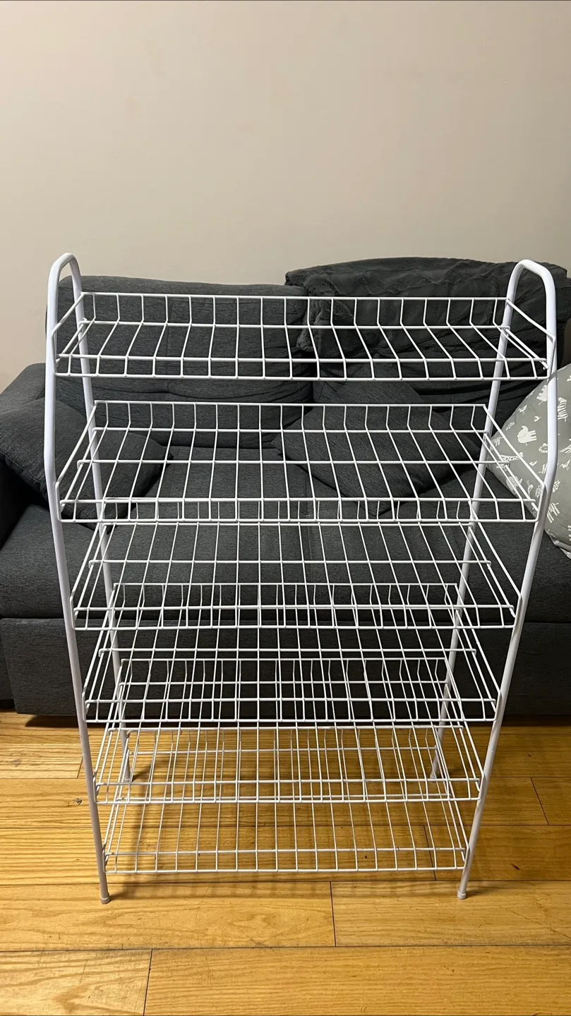 White Wire Shoe Rack thumbnail