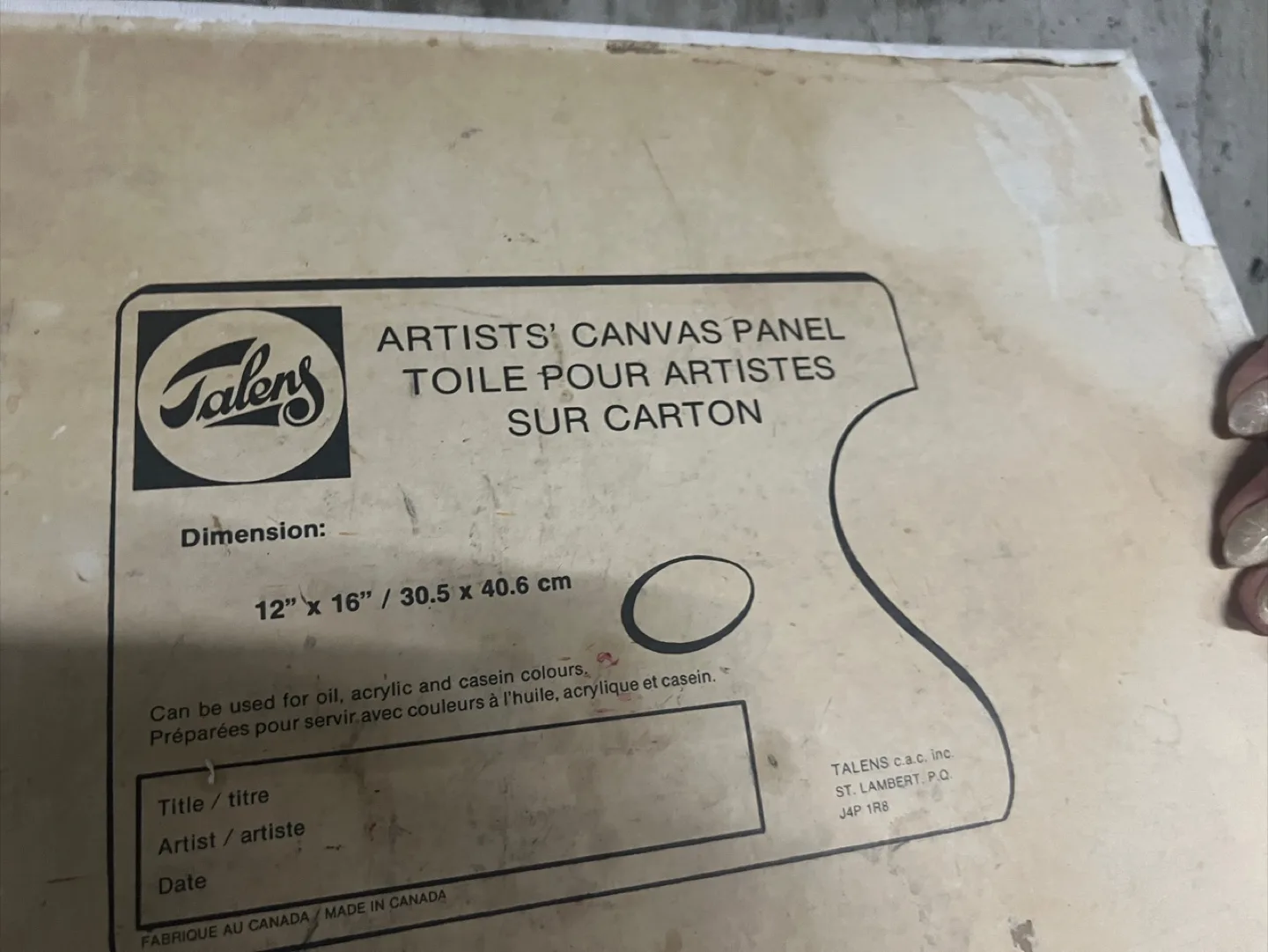 Talens Artist's Canvas Panel 12"x16" image indicator(2)