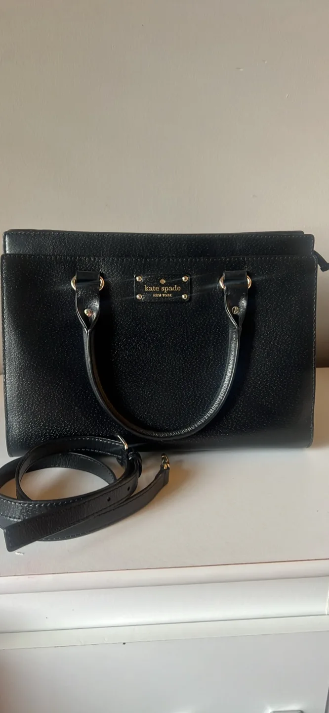 Kate Spade Black Leather Satchel thumbnail
