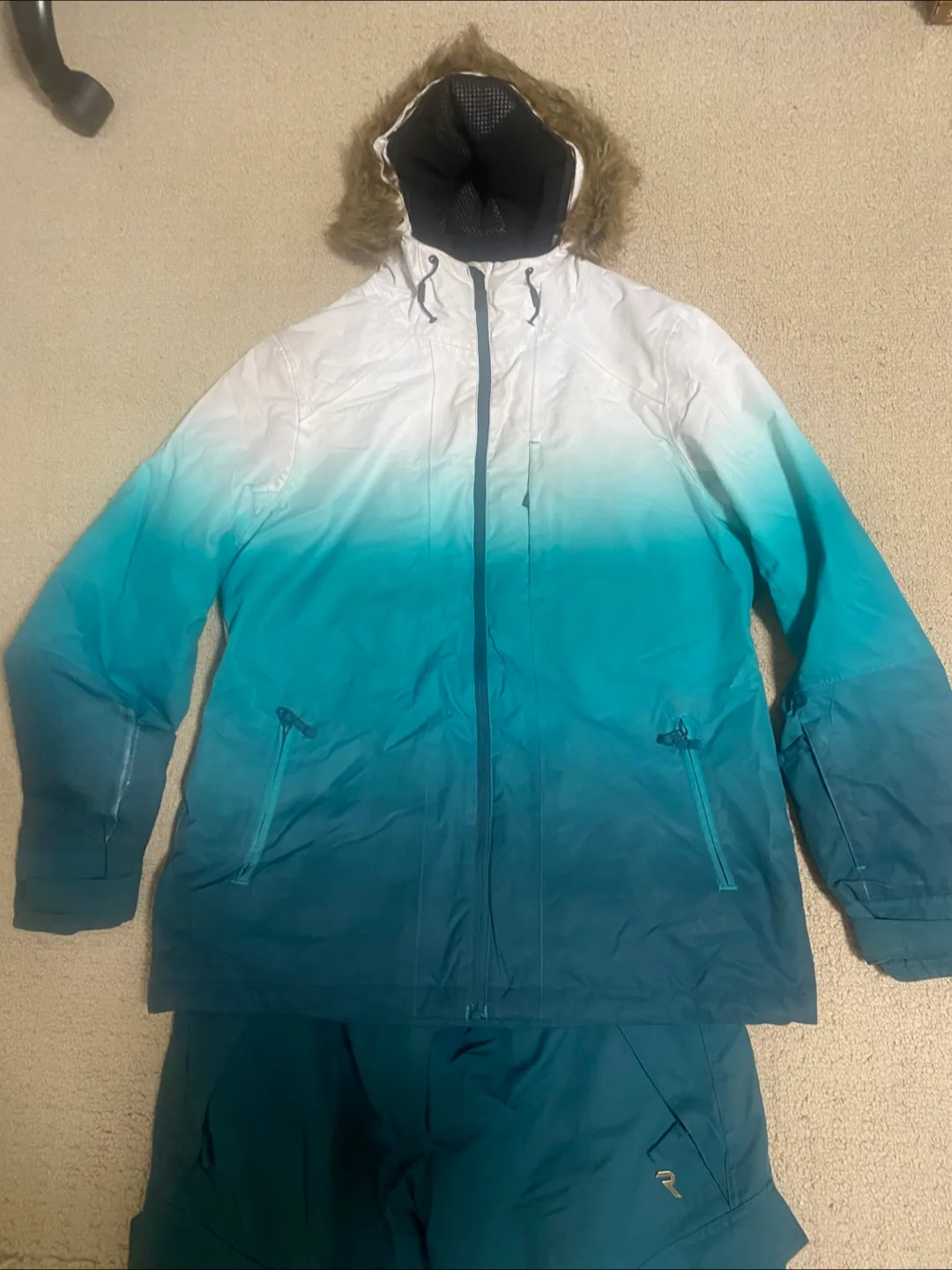 Ripzone Teal Ombre Snowsuit. Ski Jacket and Pants image indicator(3)