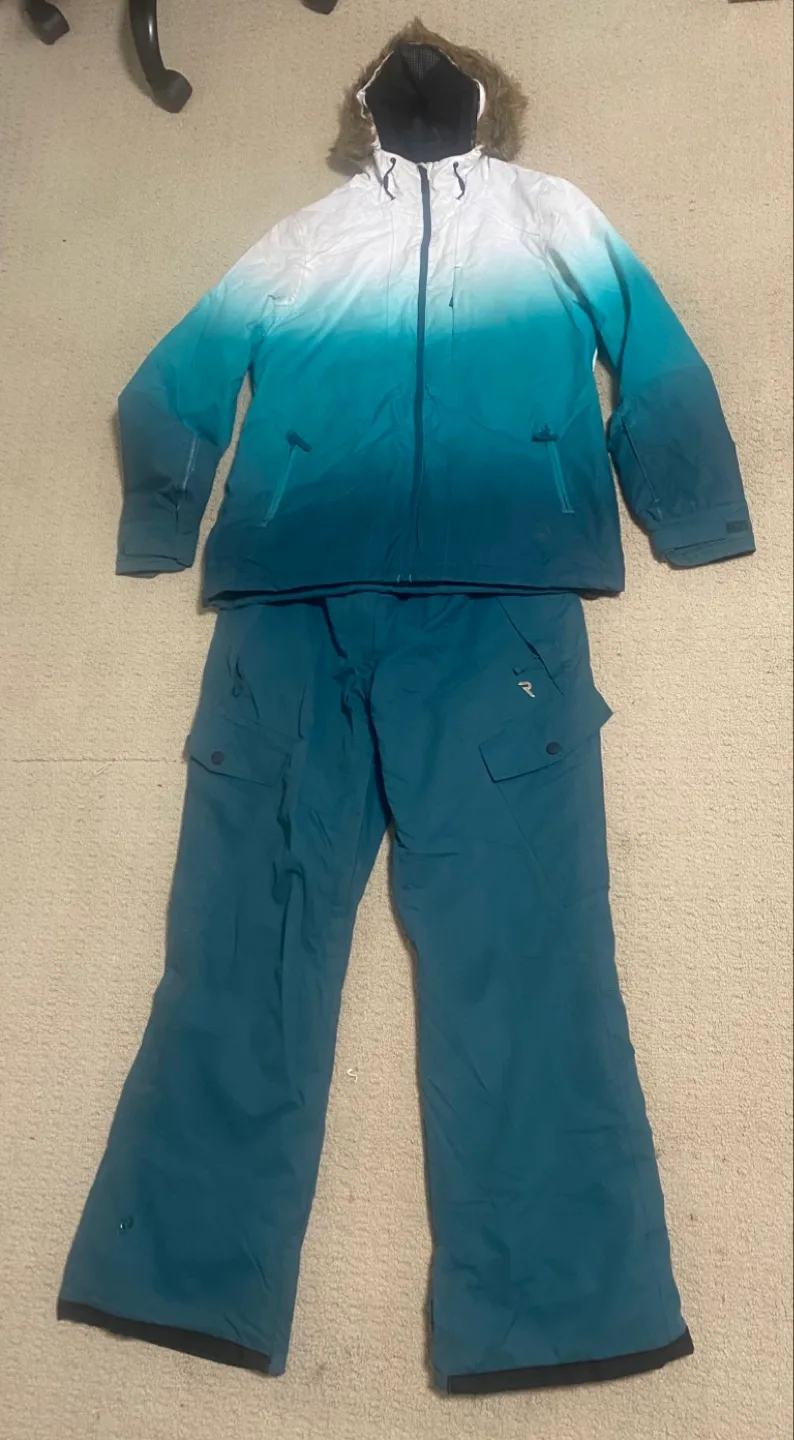 Ripzone Teal Ombre Snowsuit. Ski Jacket and Pants thumbnail