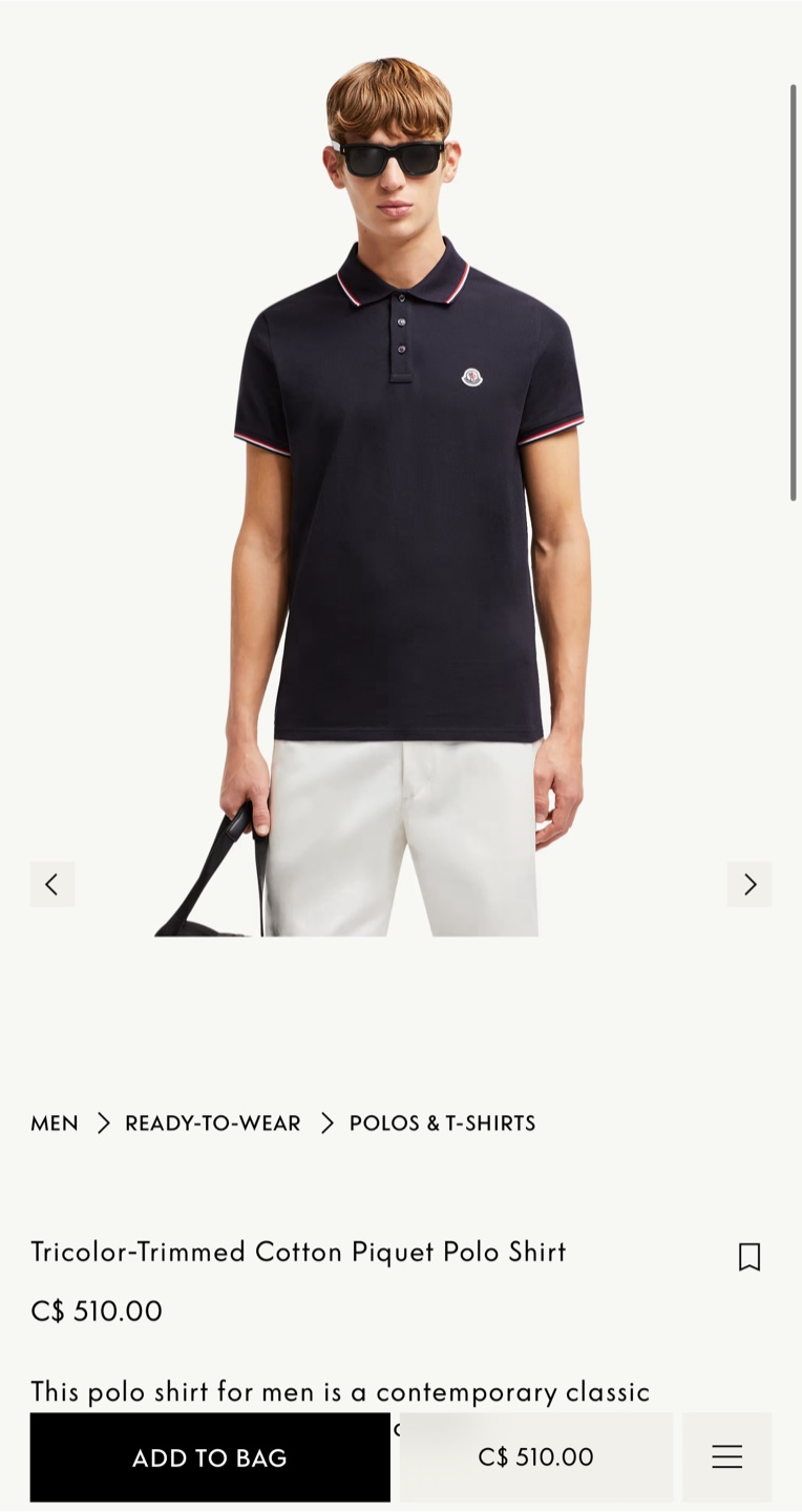 Moncler Tricolor-Trimmed Cotton Piquet Polo Shirt - photo 2